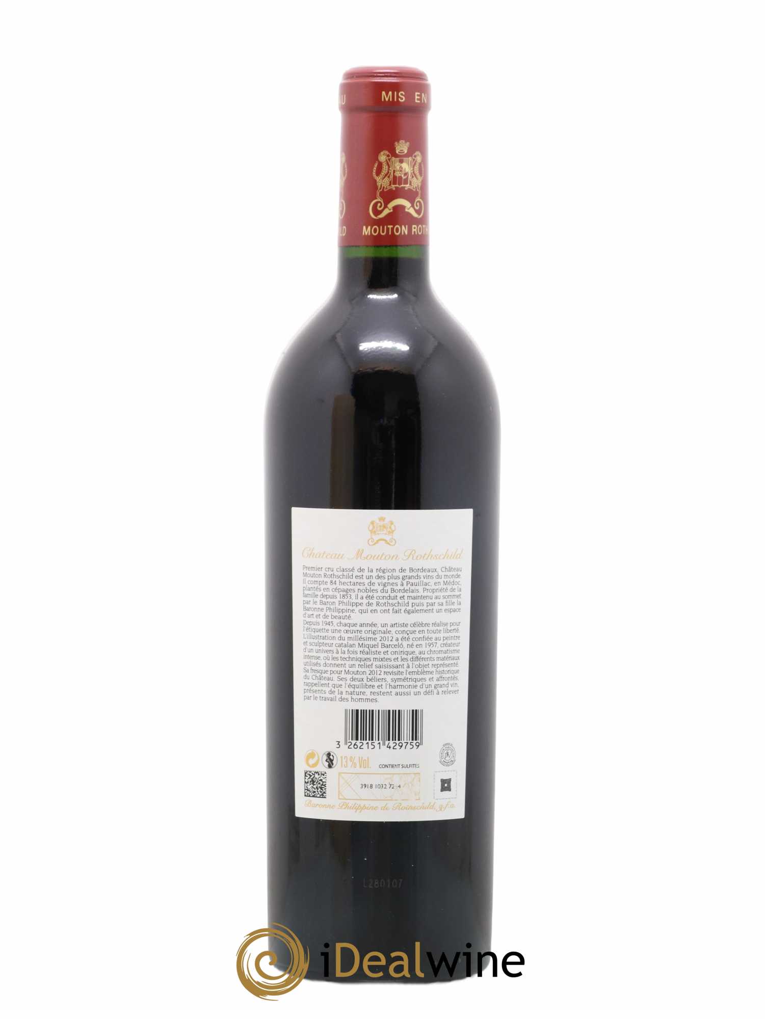 Château Mouton Rothschild 1er Grand Cru Classé 2012 - Lot de 1 bouteille - 2