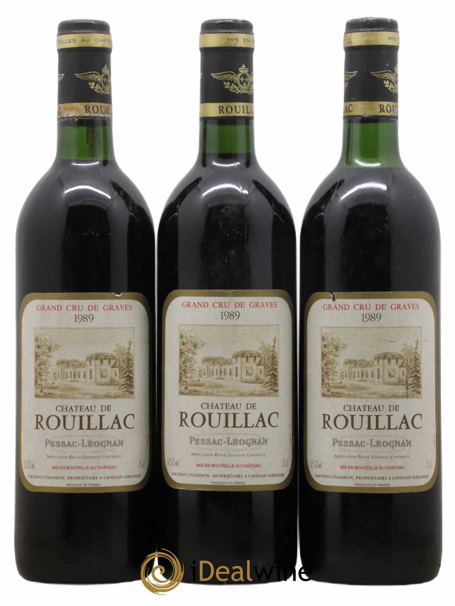 Château de Rouillac 1989 - Posten von 3 Flaschen - 0