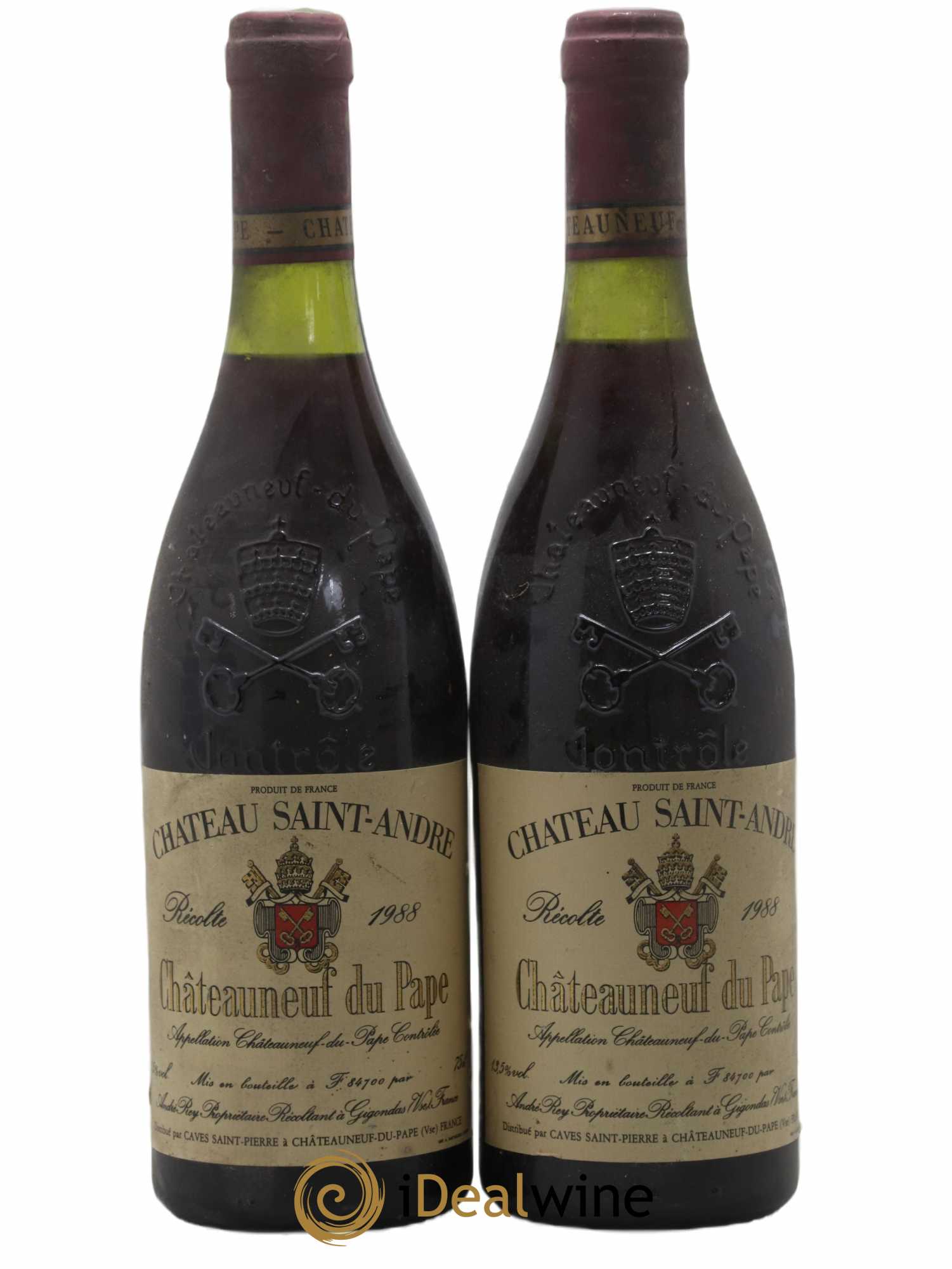 Châteauneuf-du-Pape Chateau Saint Andre 1988 - Lot de 2 bouteilles - 0