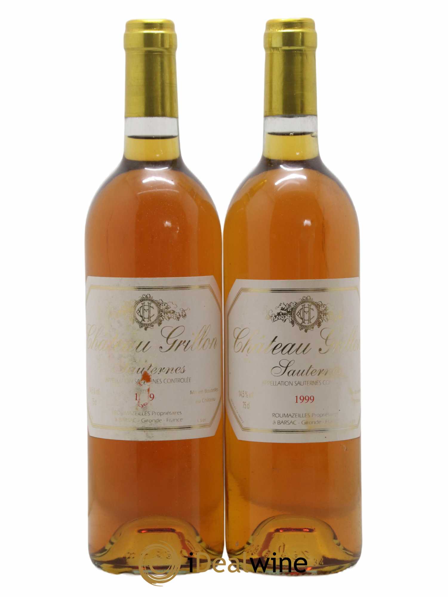 Sauternes Chateau Grillon 1999 - Lotto di 2 bottiglie - 0
