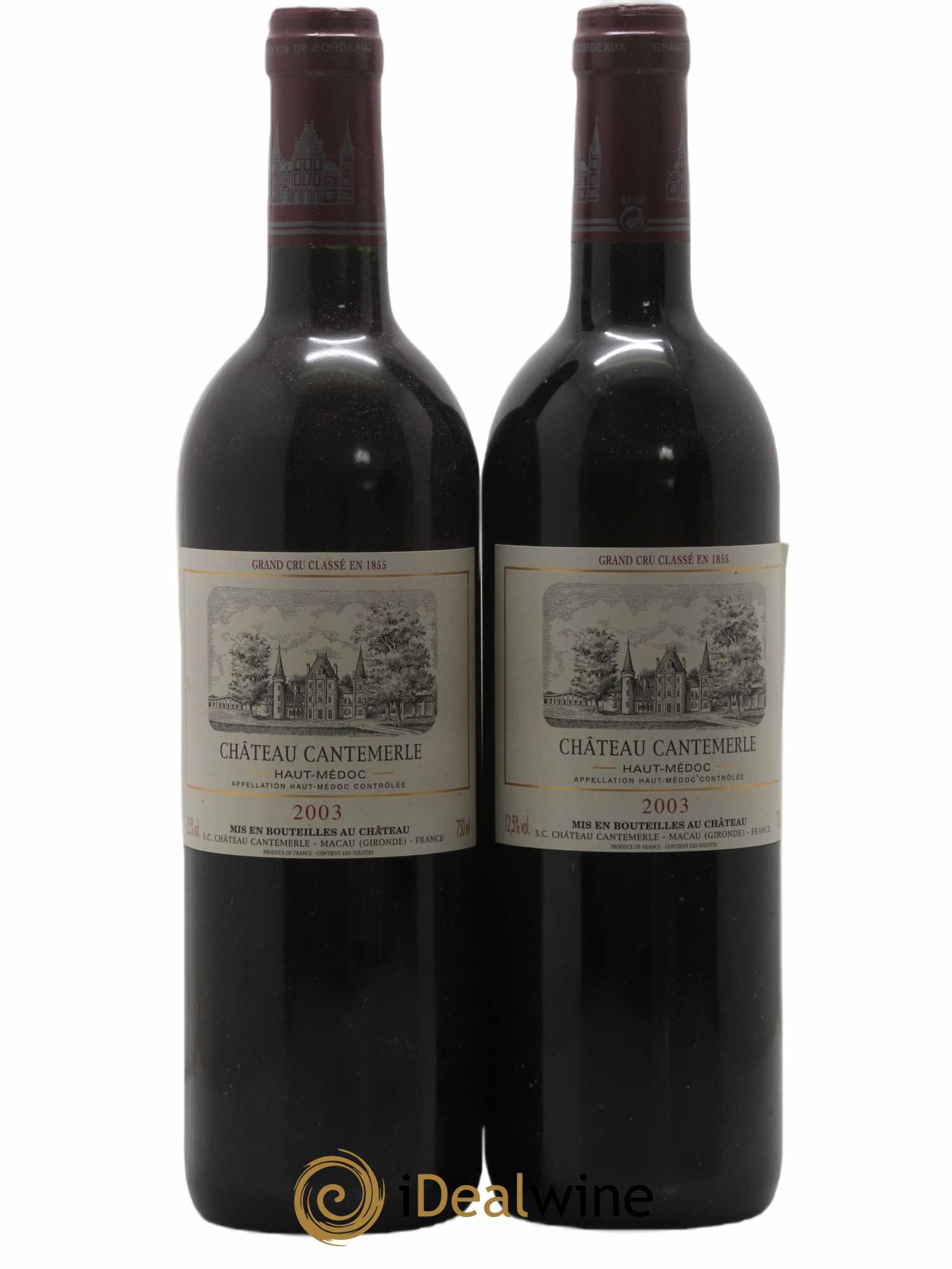Château Cantemerle 5ème Grand Cru Classé 2003 - Lot de 2 bouteilles - 0