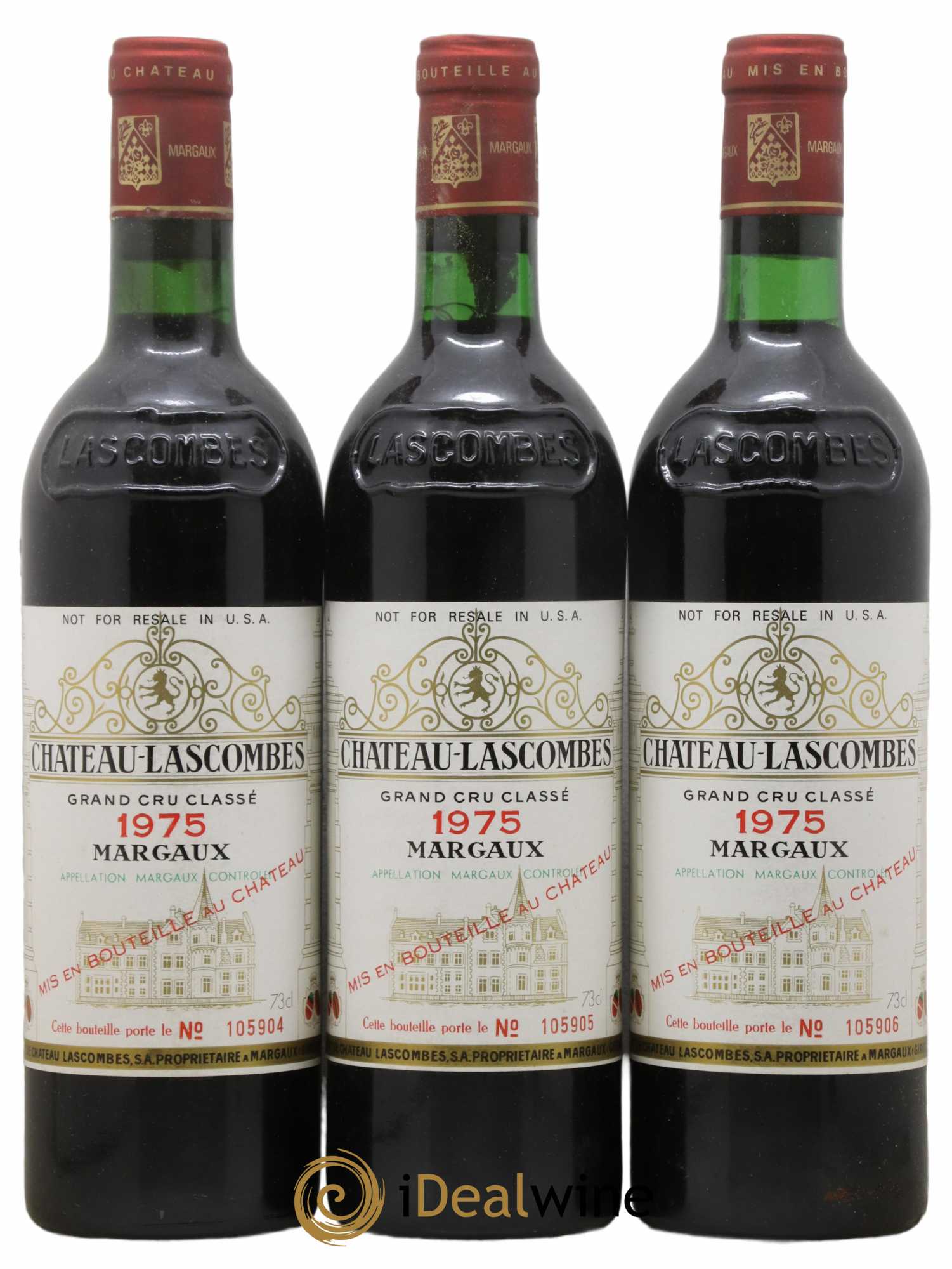 Château Lascombes 2ème Grand Cru Classé 1975 - Lot de 3 bouteilles - 0