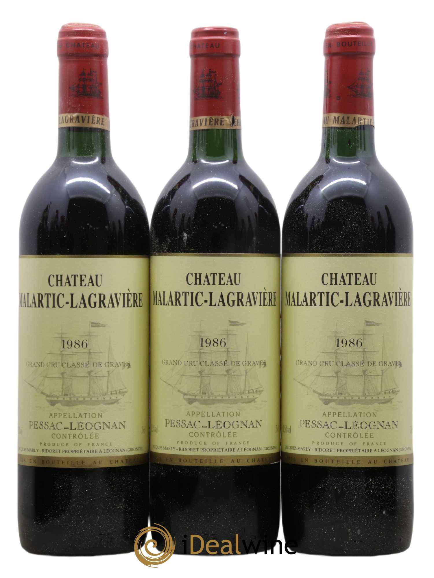 Château Malartic-Lagravière Cru Classé de Graves  1986 - Lot de 12 bouteilles - 1