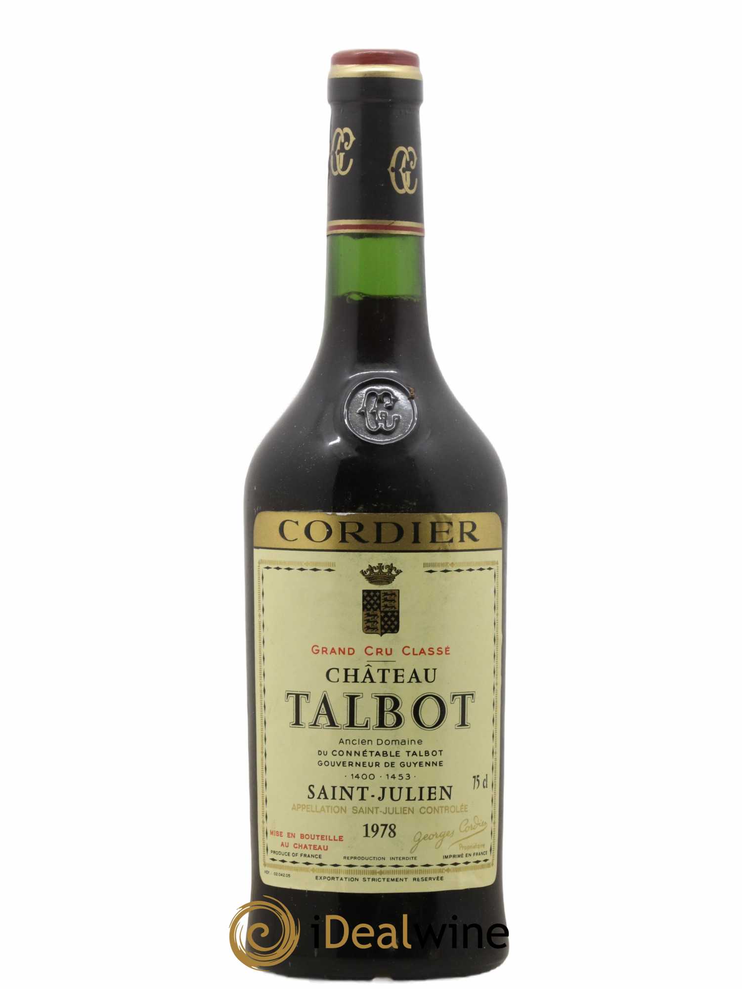 Château Talbot 4ème Grand Cru Classé 1978 - Lot de 1 bouteille - 0