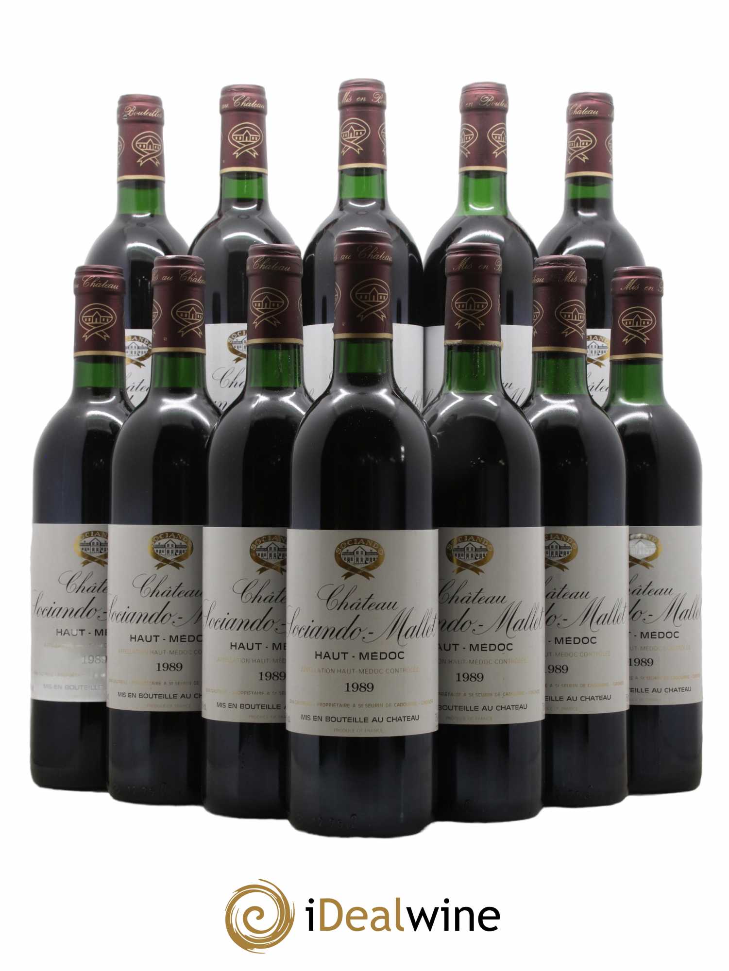 Château Sociando Mallet 1989 - Lot de 12 bouteilles - 0