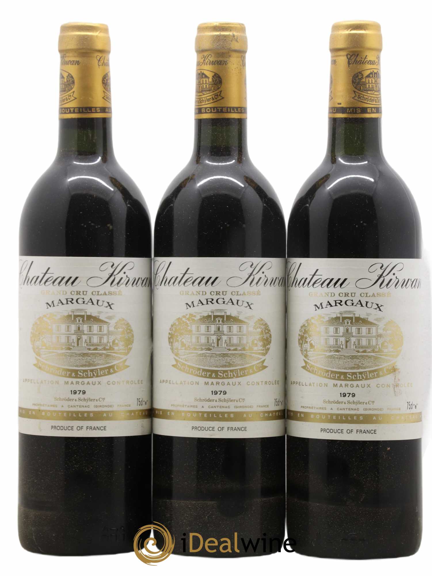 Château Kirwan 3ème Grand Cru Classé 1979 - Lot de 3 bouteilles - 0