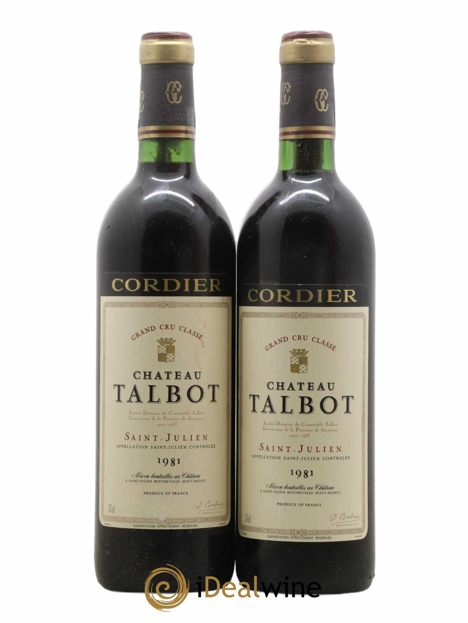 Château Talbot 4ème Grand Cru Classé 1981 - Lot de 2 bouteilles - 0