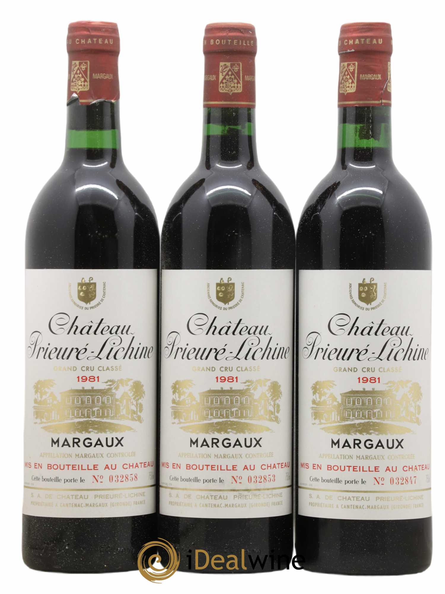 Château Prieuré Lichine 4ème Grand Cru Classé 1981 - Lotto di 3 bottiglie - 0