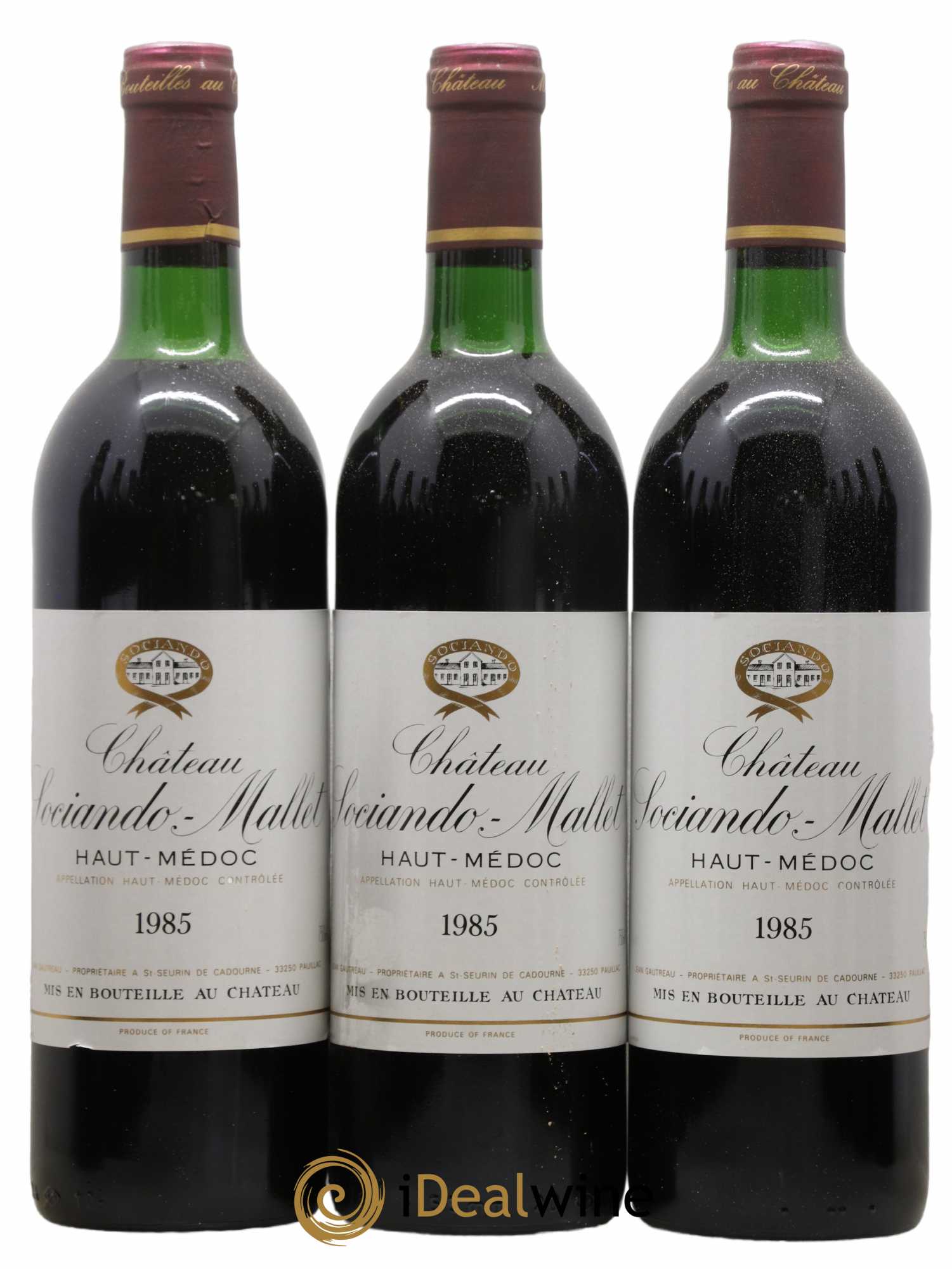 Château Sociando Mallet 1985 - Lot of 12 bottles - 1