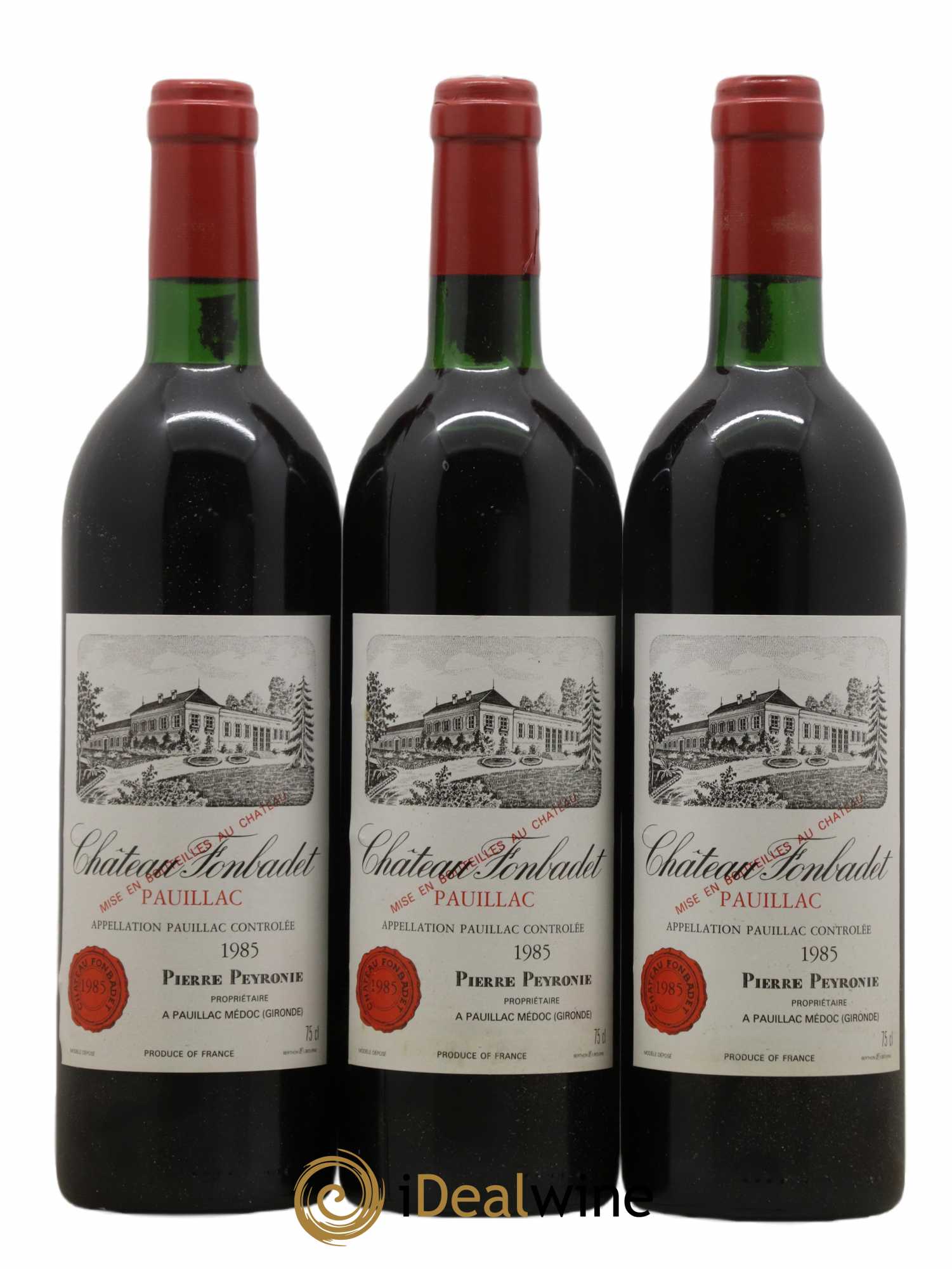 Château Fonbadet 1985 - Lot de 3 bouteilles - 0