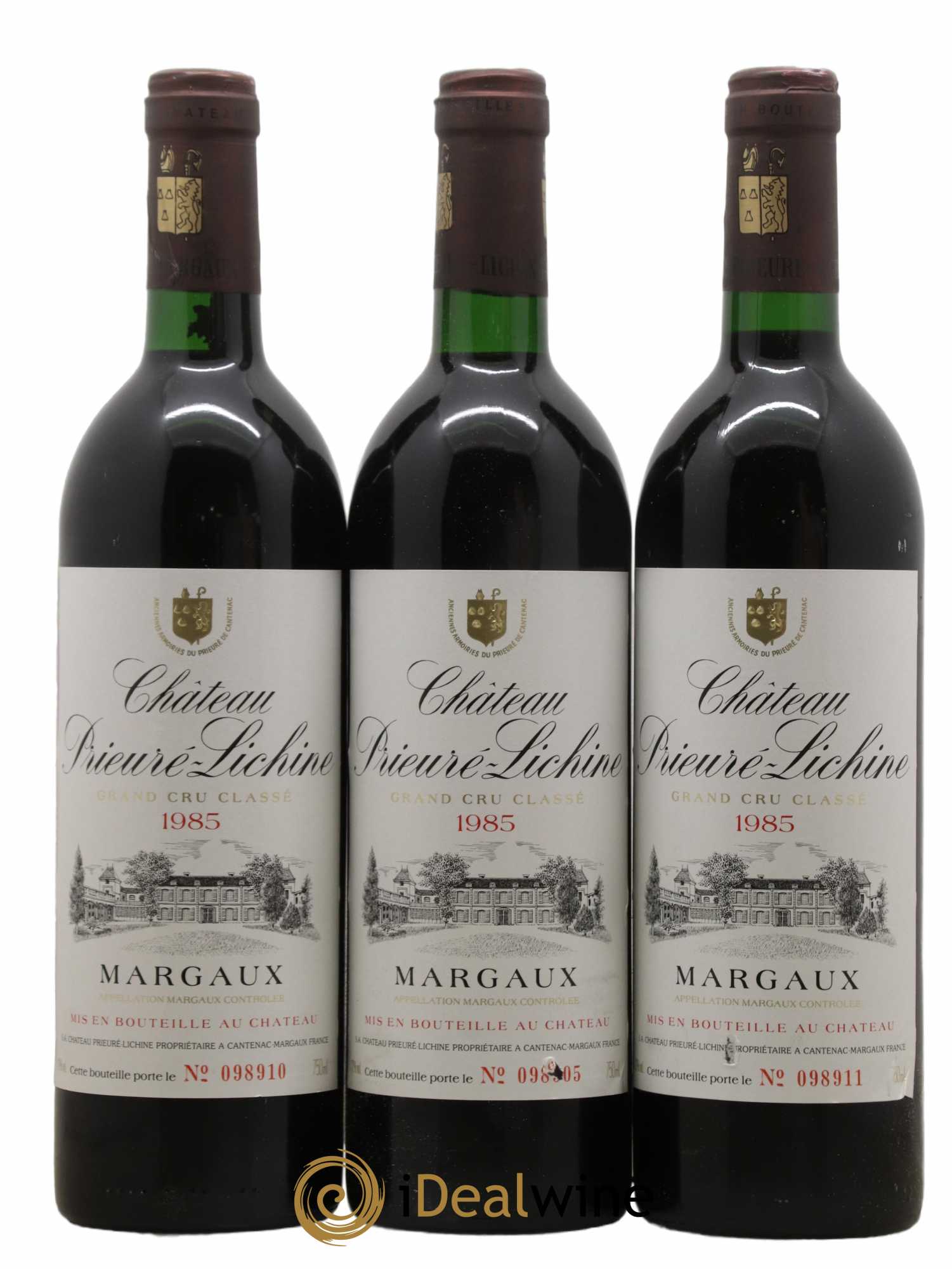 Château Prieuré Lichine 4ème Grand Cru Classé 1985 - Lot of 3 bottles - 0