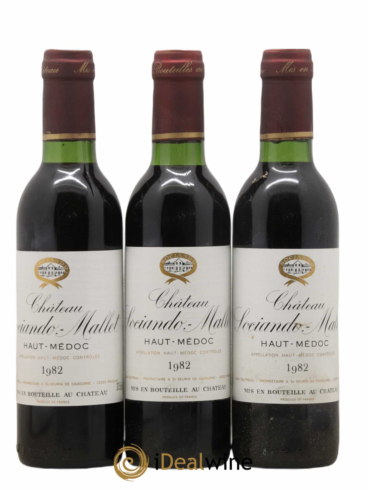 Château Sociando Mallet 1982 - Lot of 6 half-bottles - 2