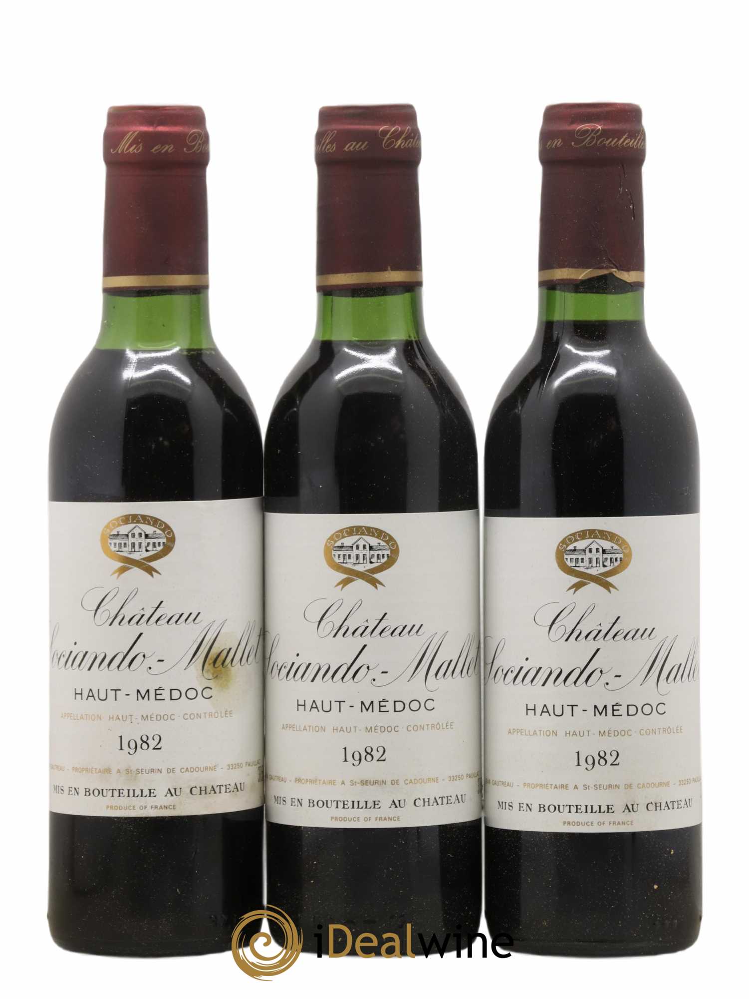 Château Sociando Mallet 1982 - Lot of 6 half-bottles - 2