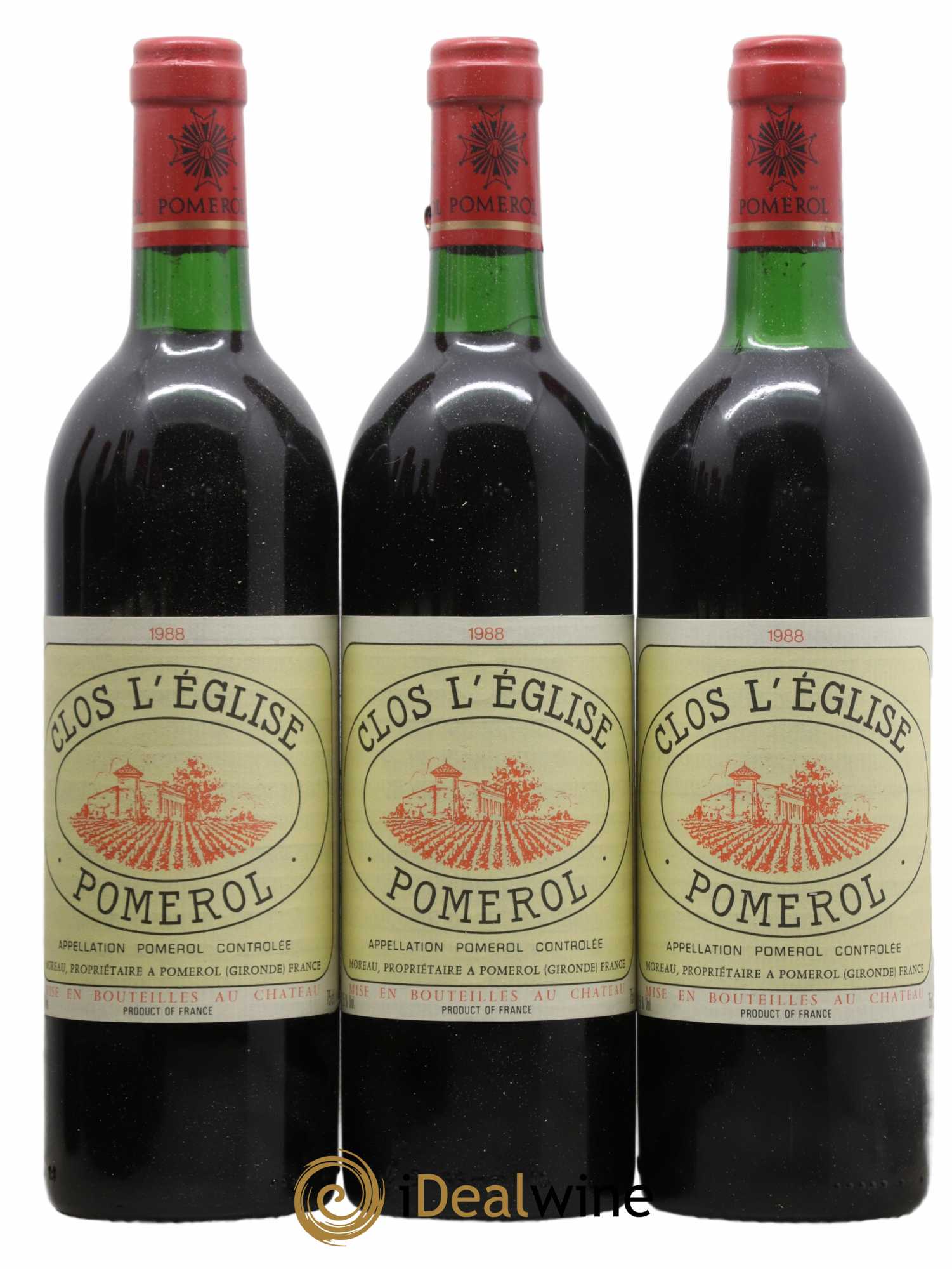 Pomerol Clos l'Eglise 1988 - Lot of 12 bottles - 1