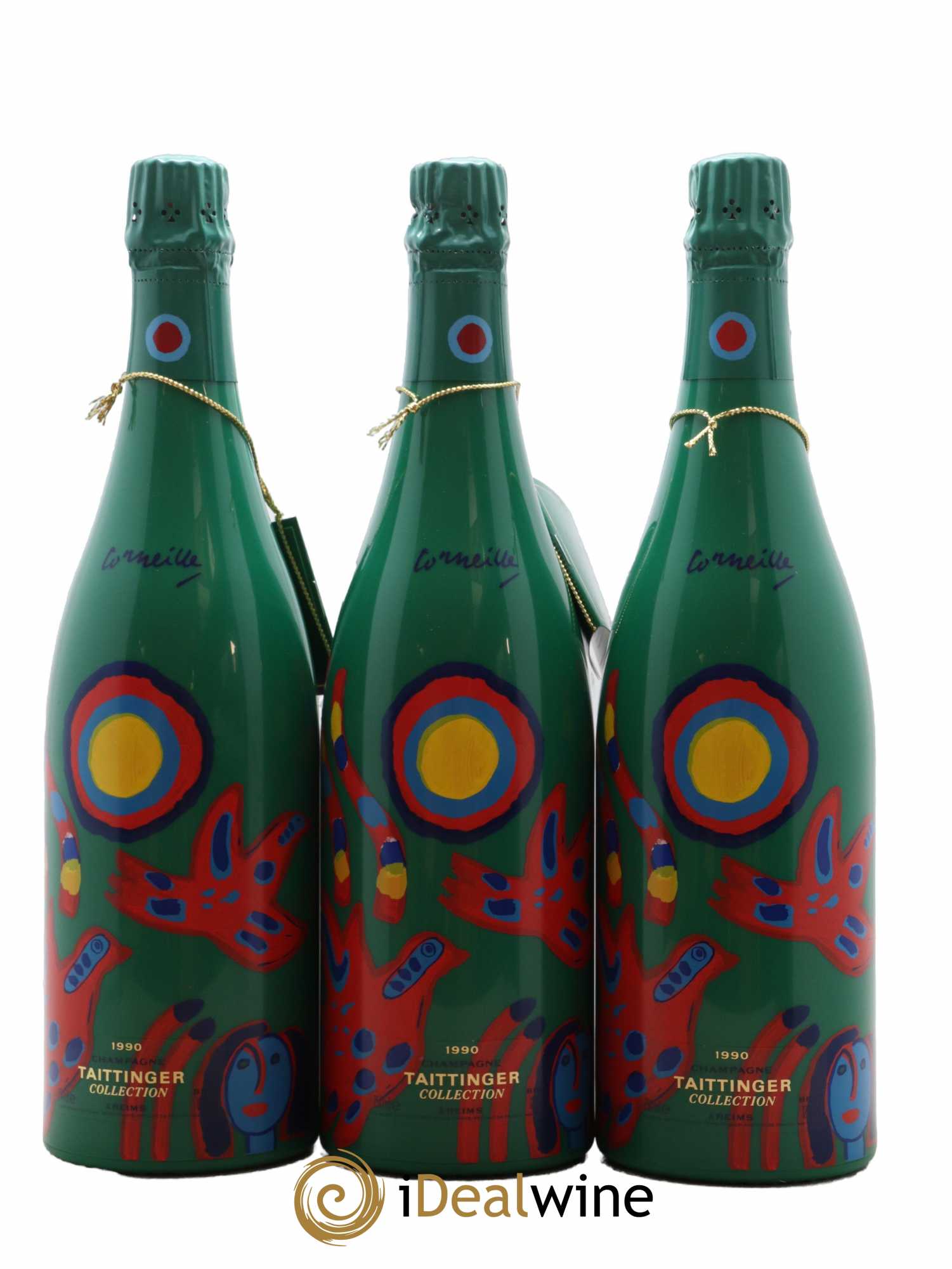 1990 -Collection Cornelis van Beverloo (Corneille) Taittinger 1990 - Posten von 3 Flaschen - 1