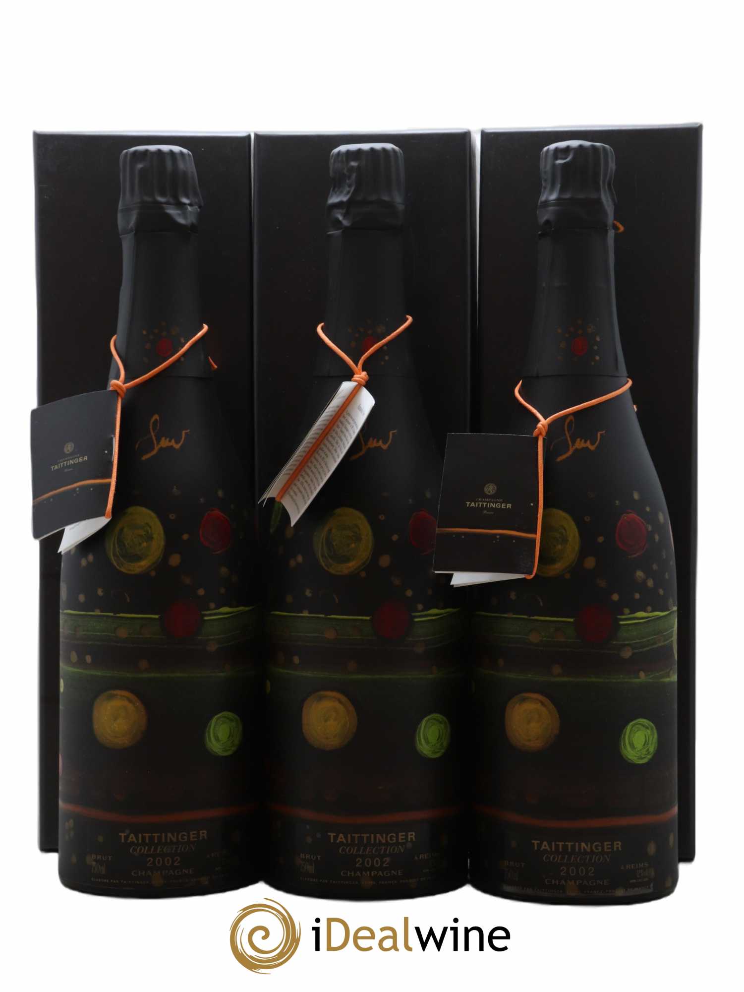 2002 - Collection Amadou Sow Taittinger 2002 - Lot de 3 bouteilles - 0