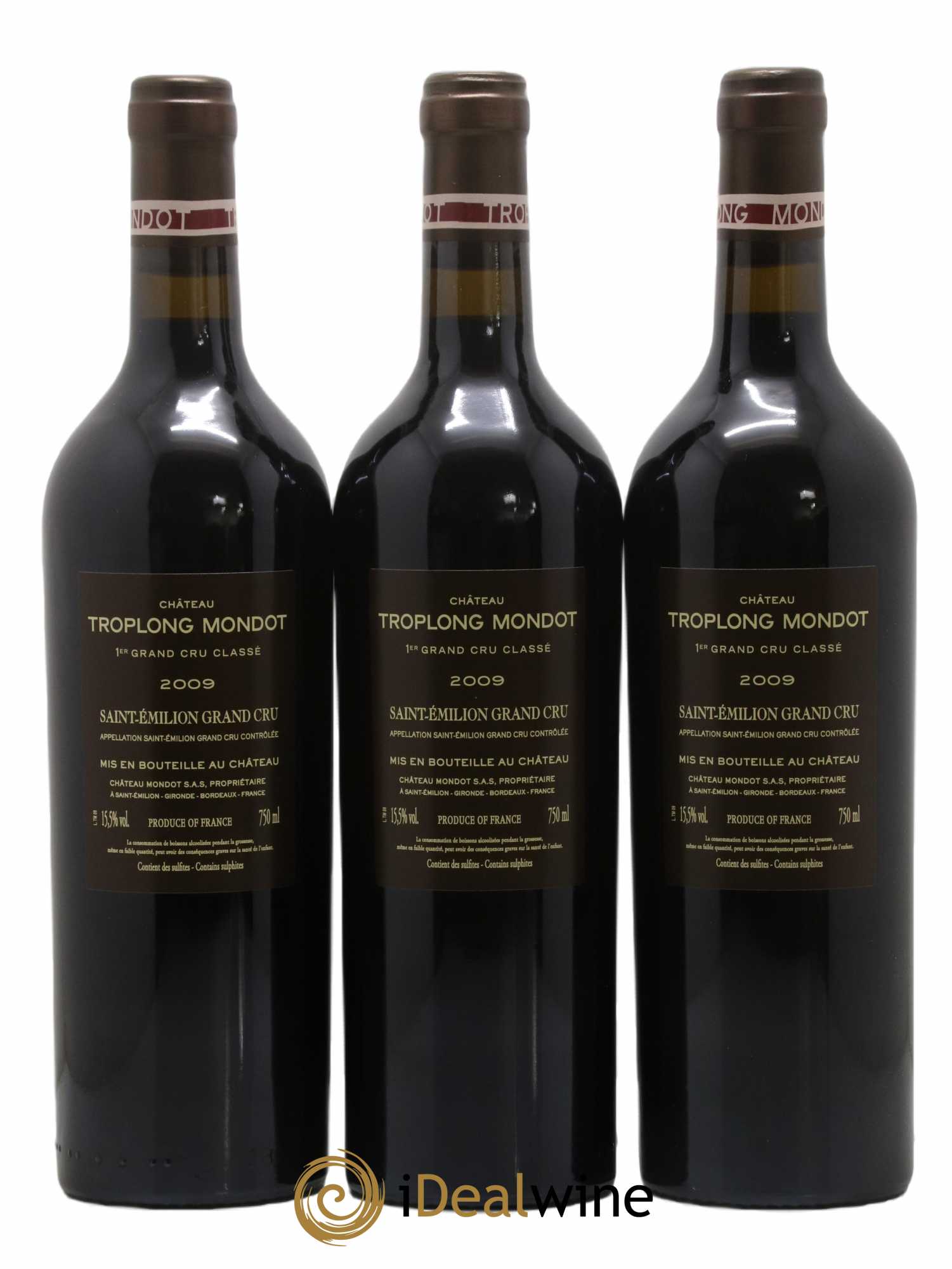 Château Troplong Mondot 1er Grand Cru Classé B 2009 - Lot de 3 bouteilles - 1