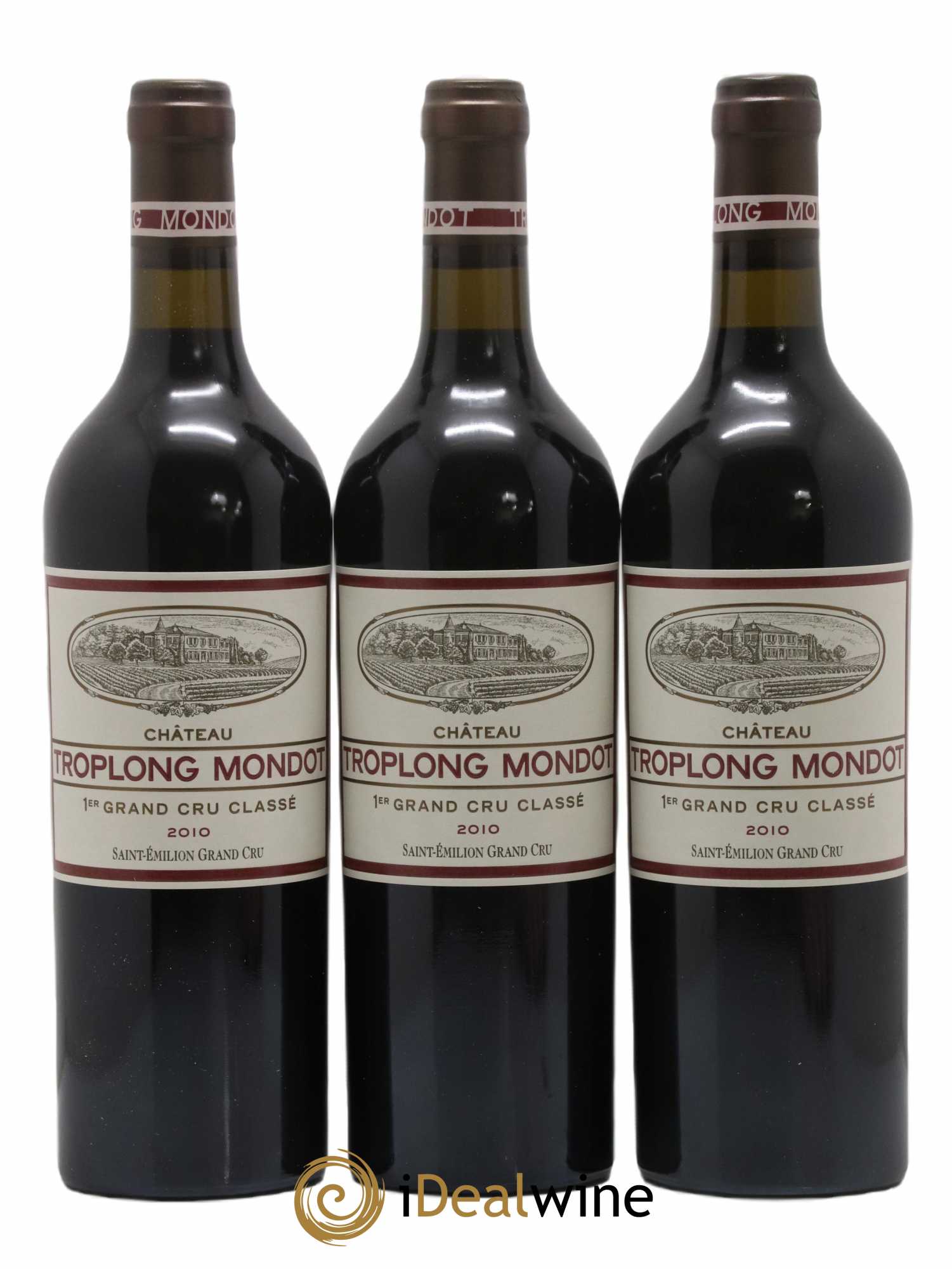 Château Troplong Mondot 1er Grand Cru Classé B 2010 - Lot de 3 bouteilles - 0