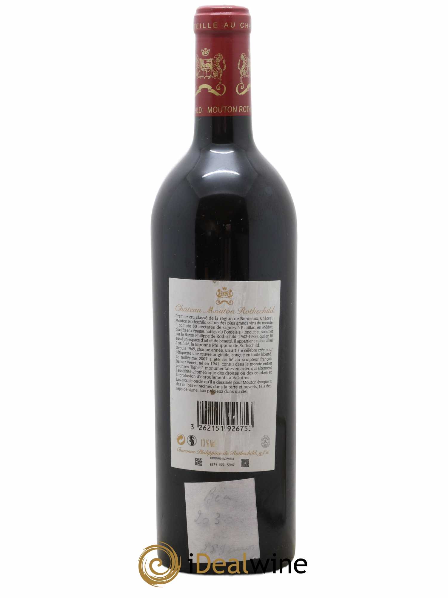 Château Mouton Rothschild 1er Grand Cru Classé 2007 - Lot de 1 bouteille - 1