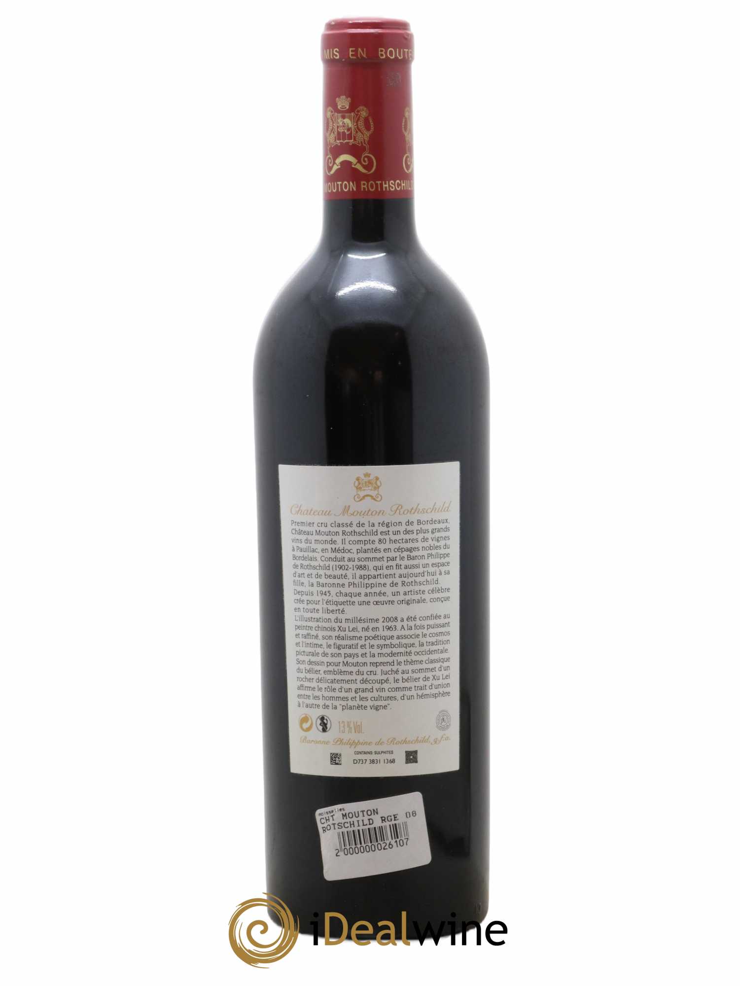 Château Mouton Rothschild 1er Grand Cru Classé 2008 - Lot de 1 bouteille - 1