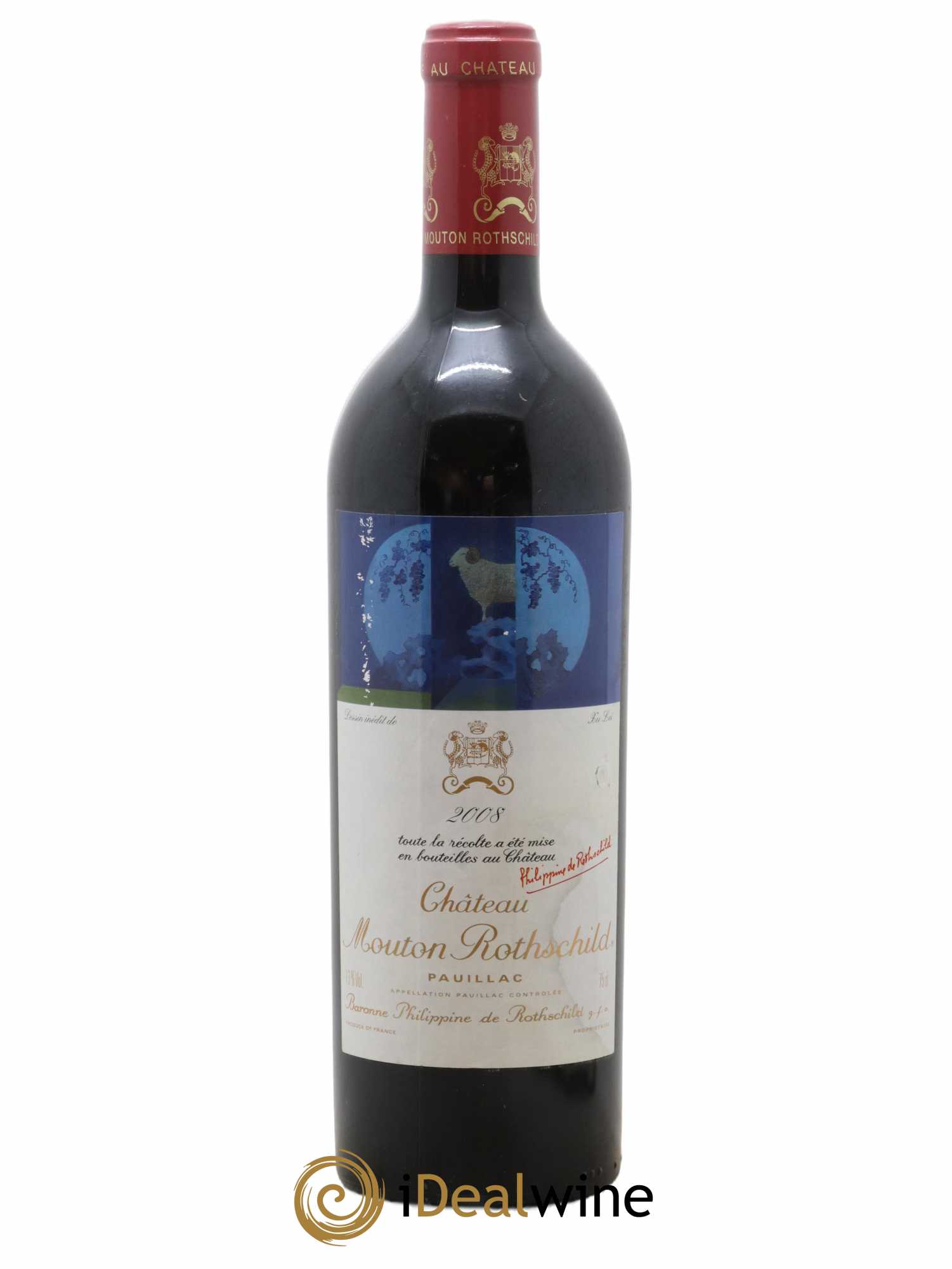 Château Mouton Rothschild 1er Grand Cru Classé 2008 - Lot de 1 bouteille - 0