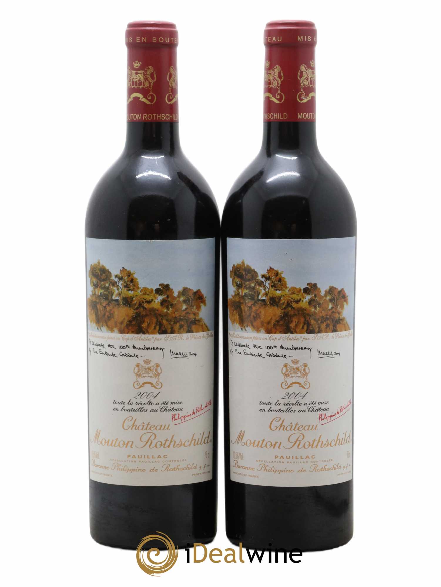 Château Mouton Rothschild 1er Grand Cru Classé 2004 - Lot de 2 bouteilles - 0