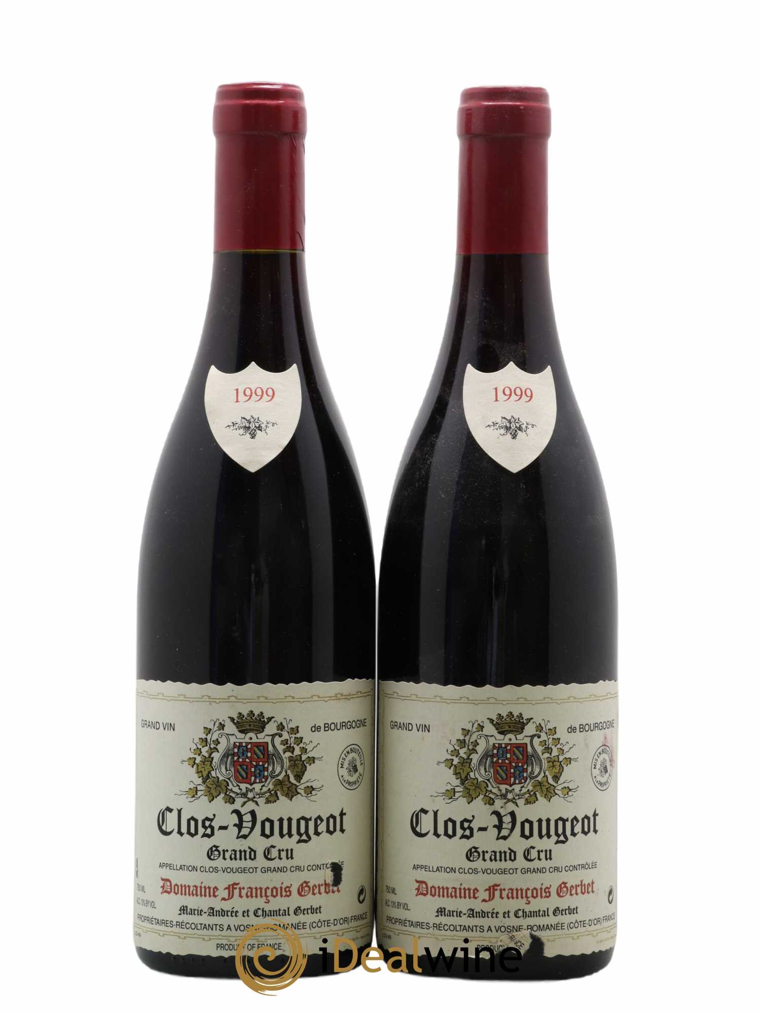 Clos de Vougeot Grand Cru François Gerbet 1999 - Lot de 2 bouteilles - 0