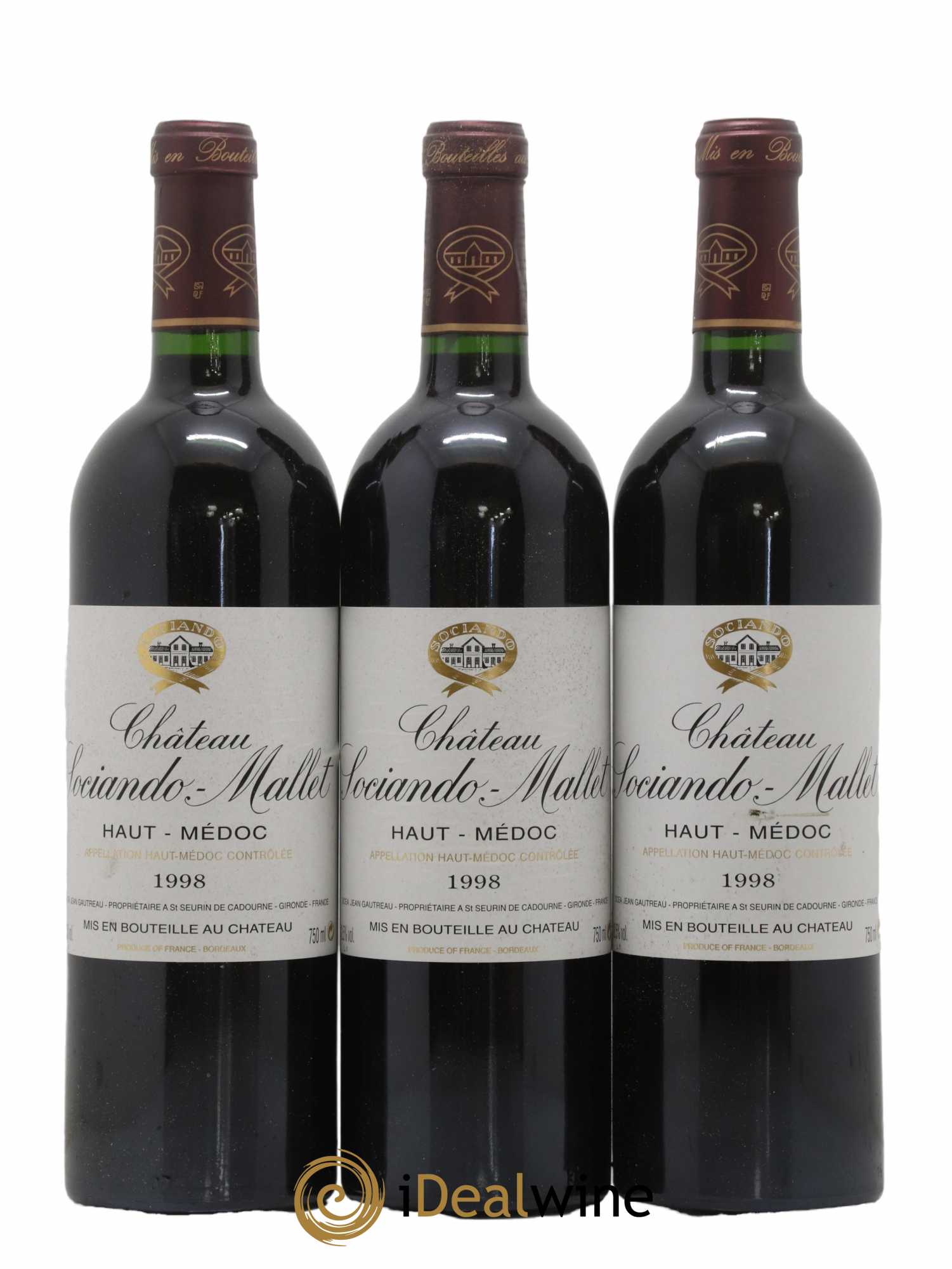 Château Sociando Mallet 1998 - Lot de 12 bouteilles - 1