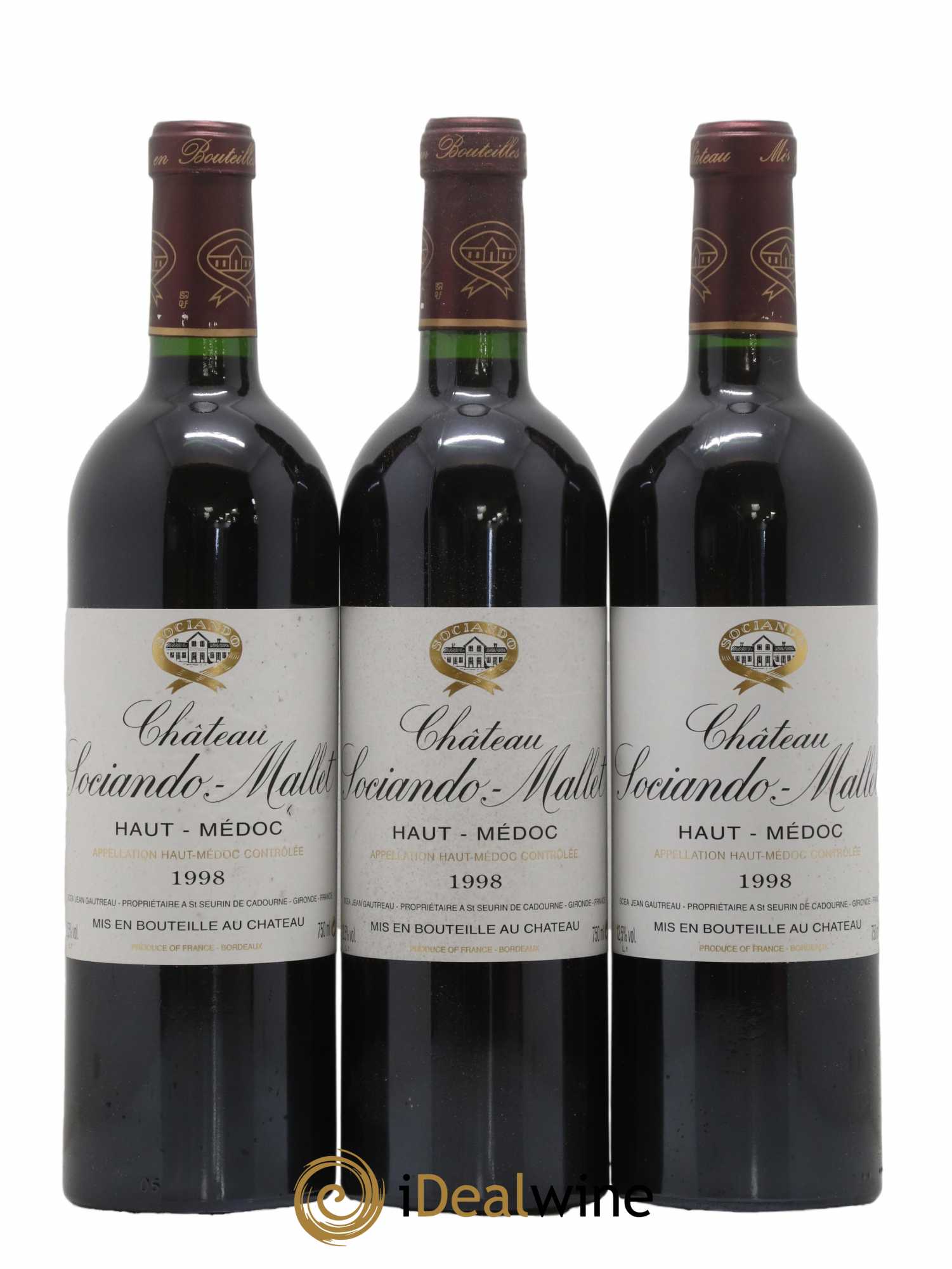 Château Sociando Mallet 1998 - Lot de 12 bouteilles - 2