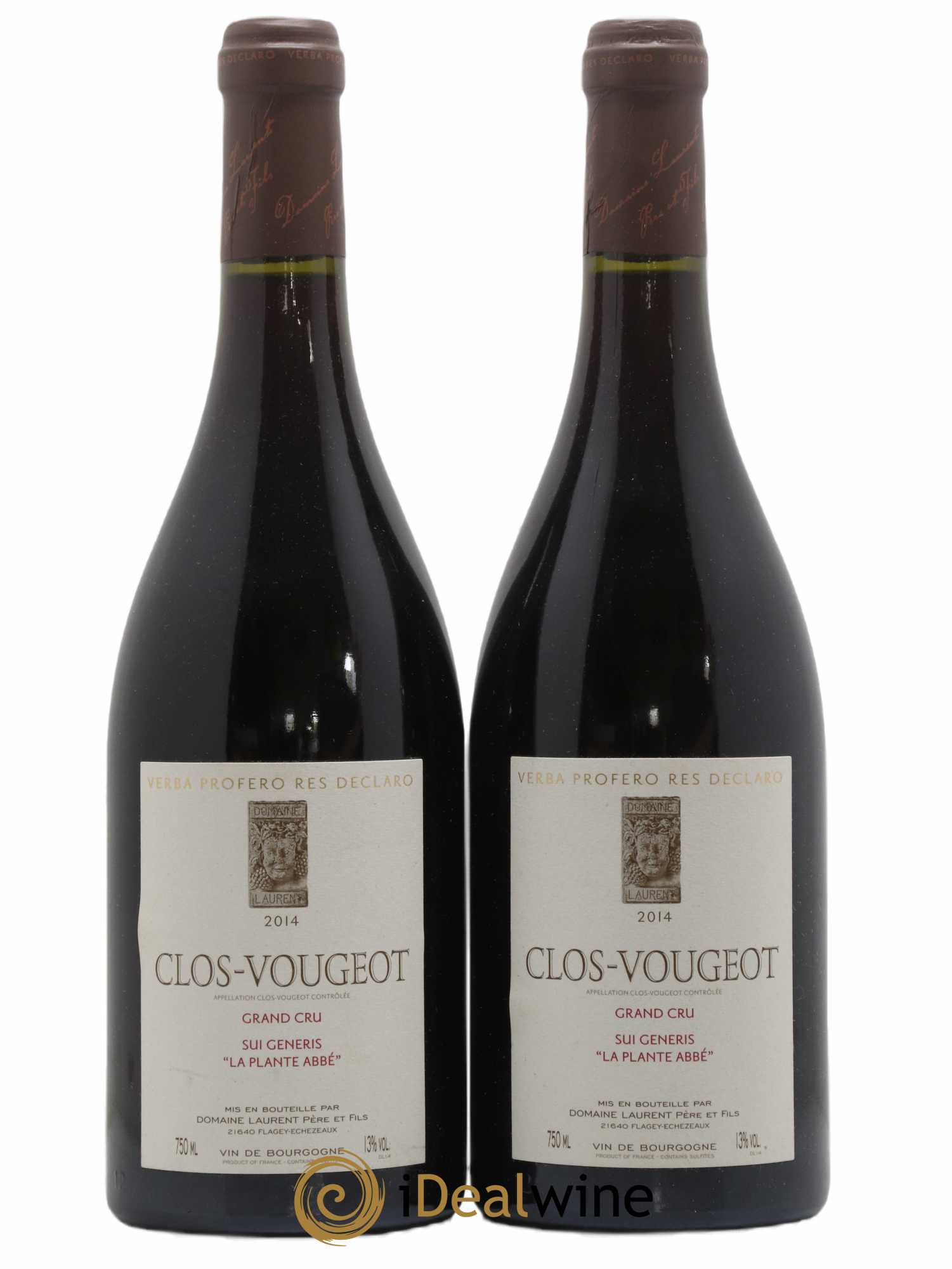 Clos de Vougeot Grand Cru Laurent Père et Fils Sui Generis "La Plante l'Abbé" 2014 - Lot de 2 bouteilles - 0