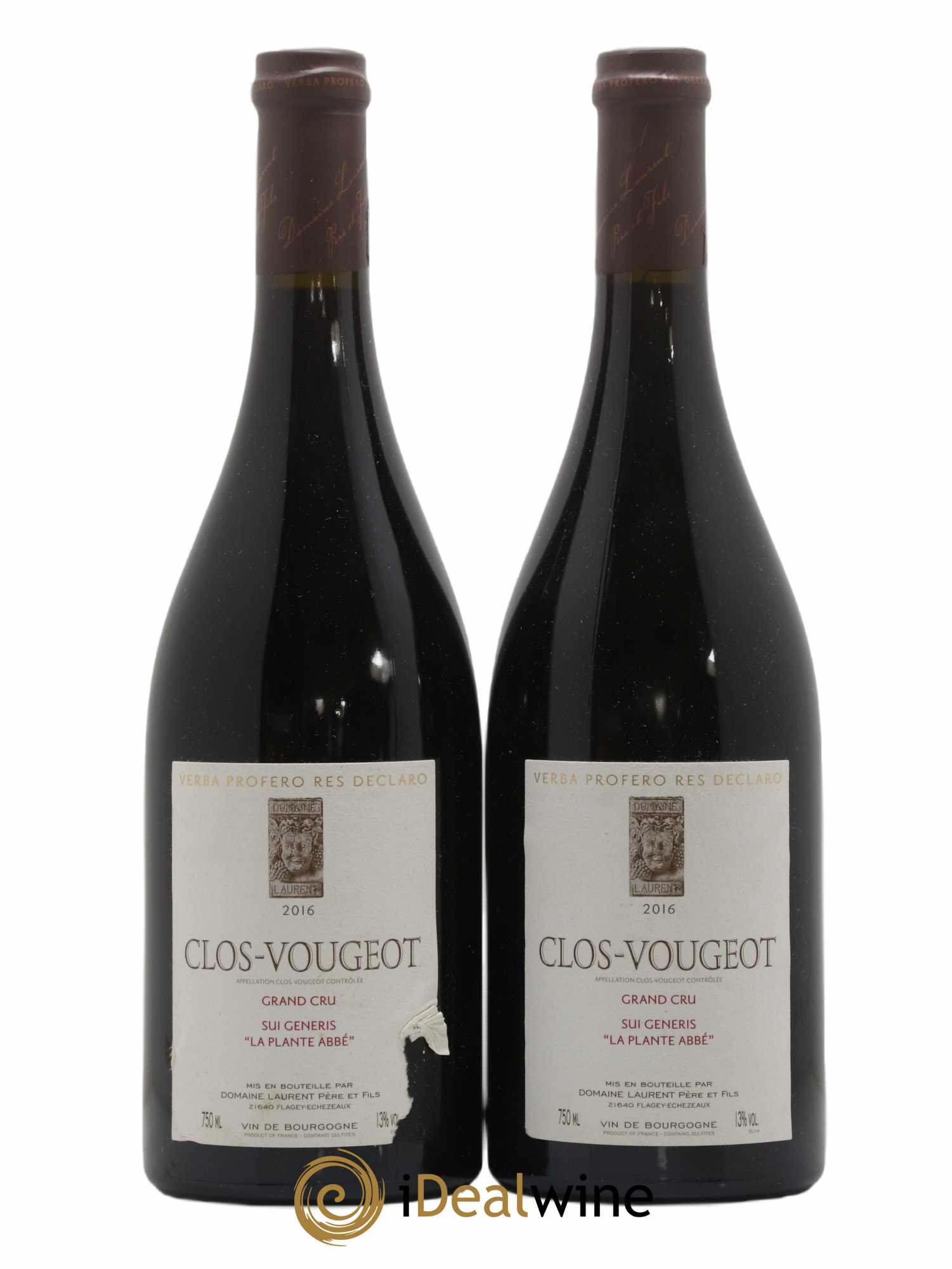 Clos de Vougeot Grand Cru Laurent Père et Fils Sui Generis "La Plante l'Abbé" 2016 - Lot de 2 bouteilles - 0