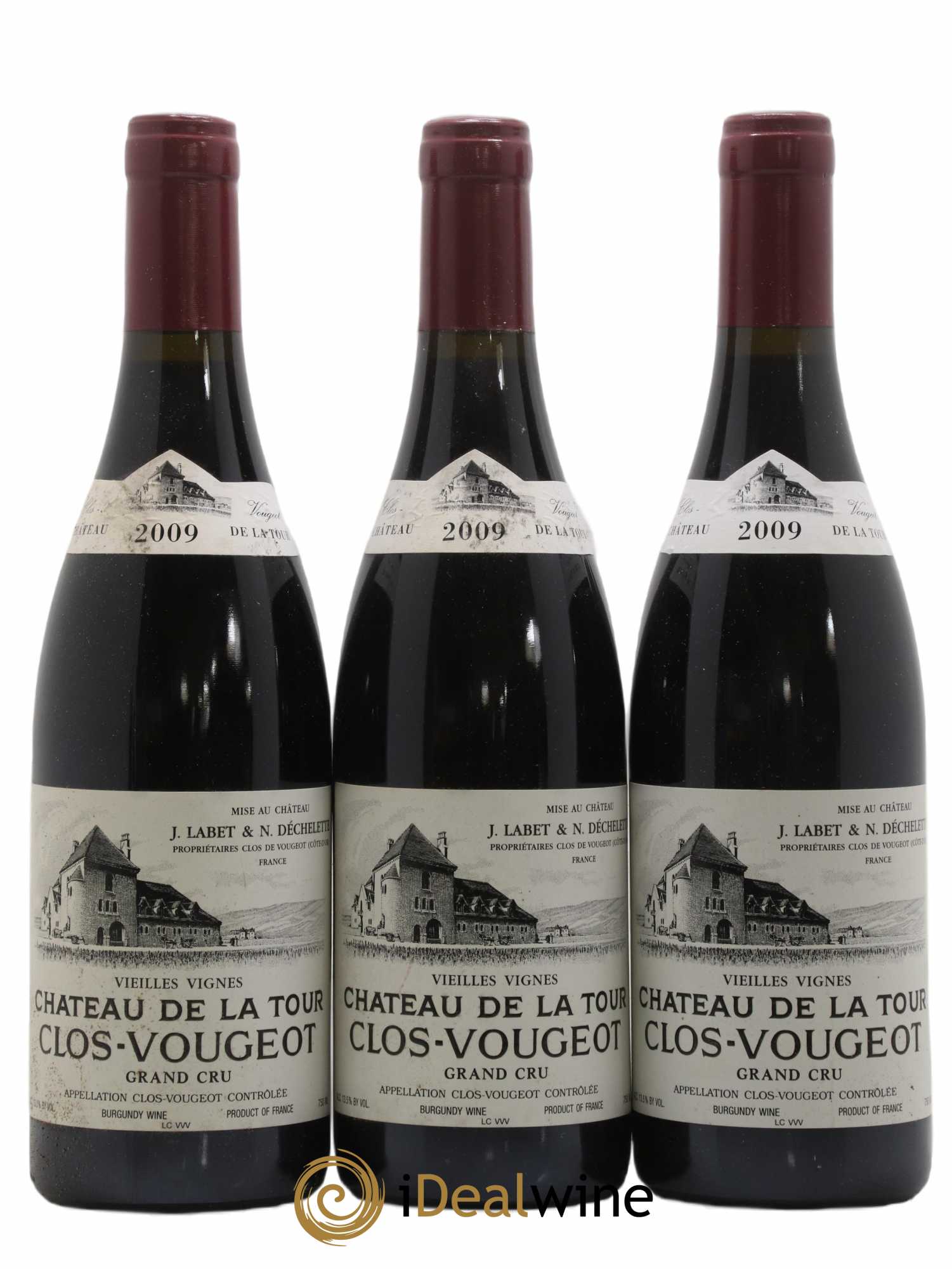 Clos de Vougeot Grand Cru Vieilles Vignes Château de La Tour 2009 - Lot de 3 bouteilles - 0