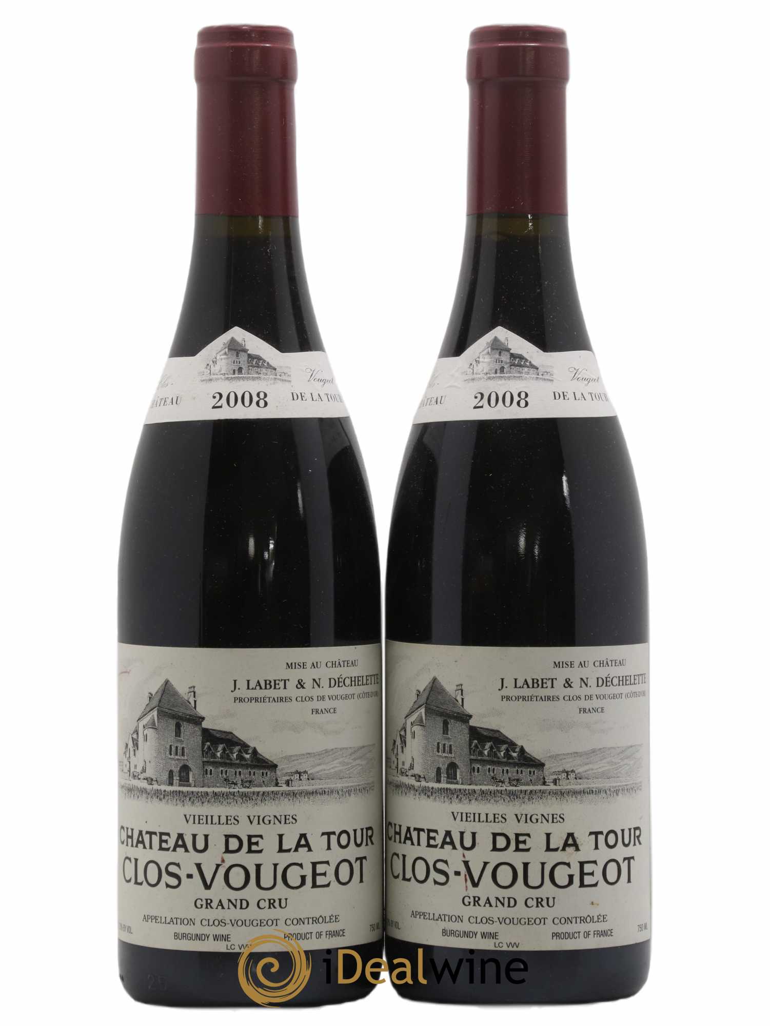 Clos de Vougeot Grand Cru Vieilles Vignes Château de La Tour 2008 - Lot de 2 bouteilles - 0