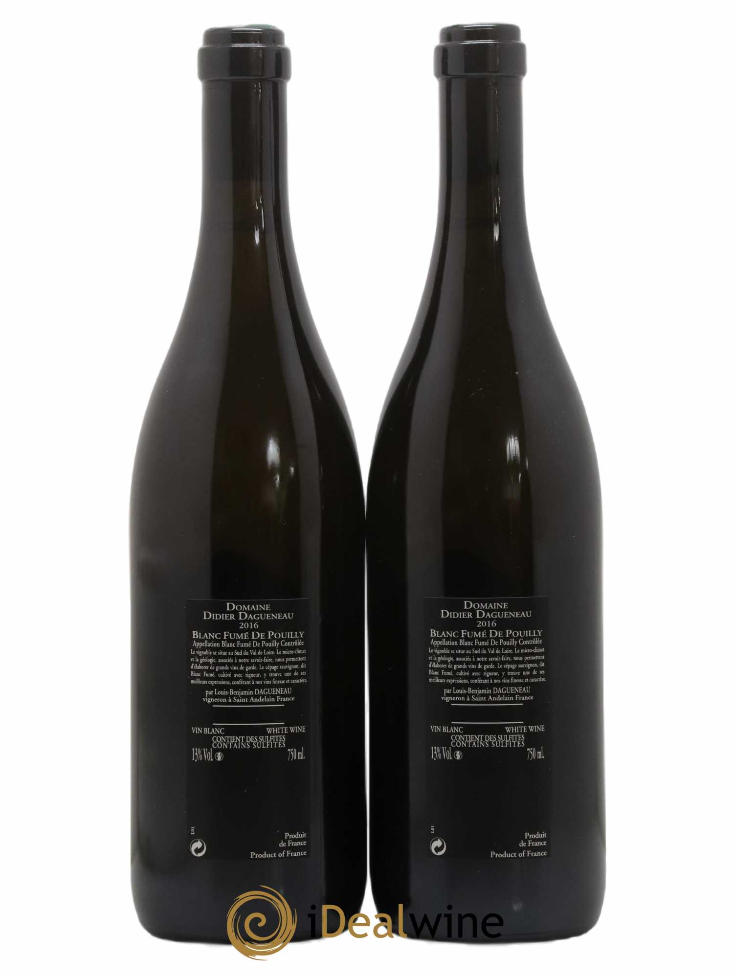 Vin de France (anciennement Pouilly-Fumé) Silex Dagueneau (Domaine Didier - Louis-Benjamin) 2016 - Lot de 2 bouteilles - 1