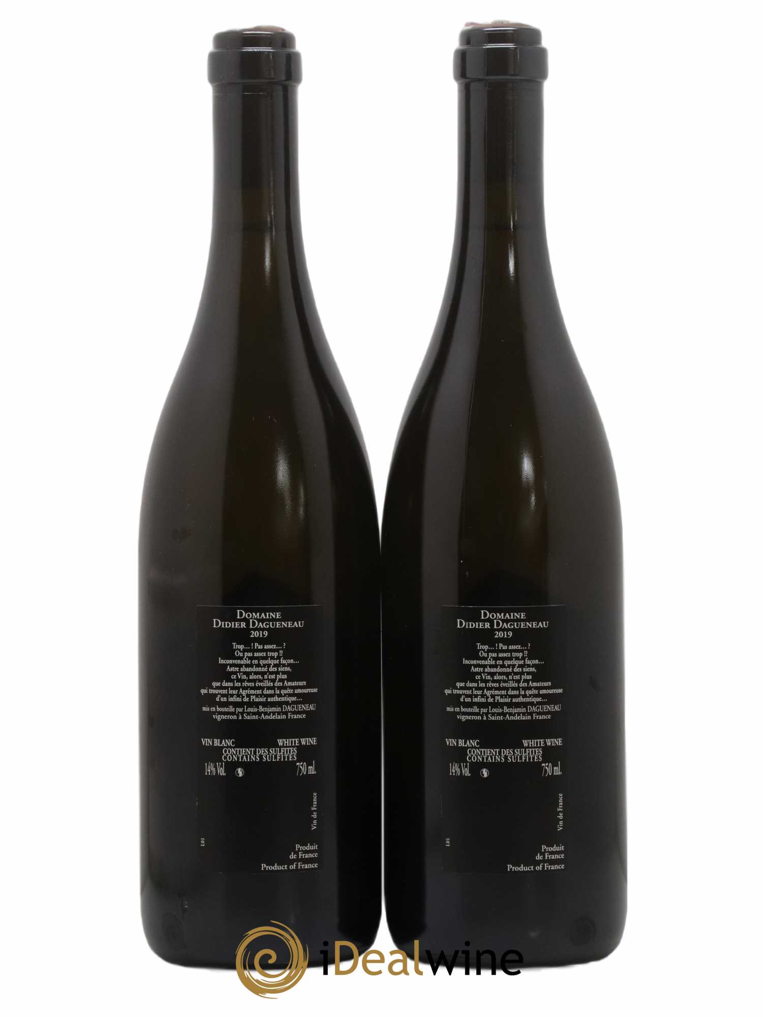 Vin de France (anciennement Pouilly-Fumé) Silex Dagueneau (Domaine Didier - Louis-Benjamin) 2019 - Lot de 2 bouteilles - 1