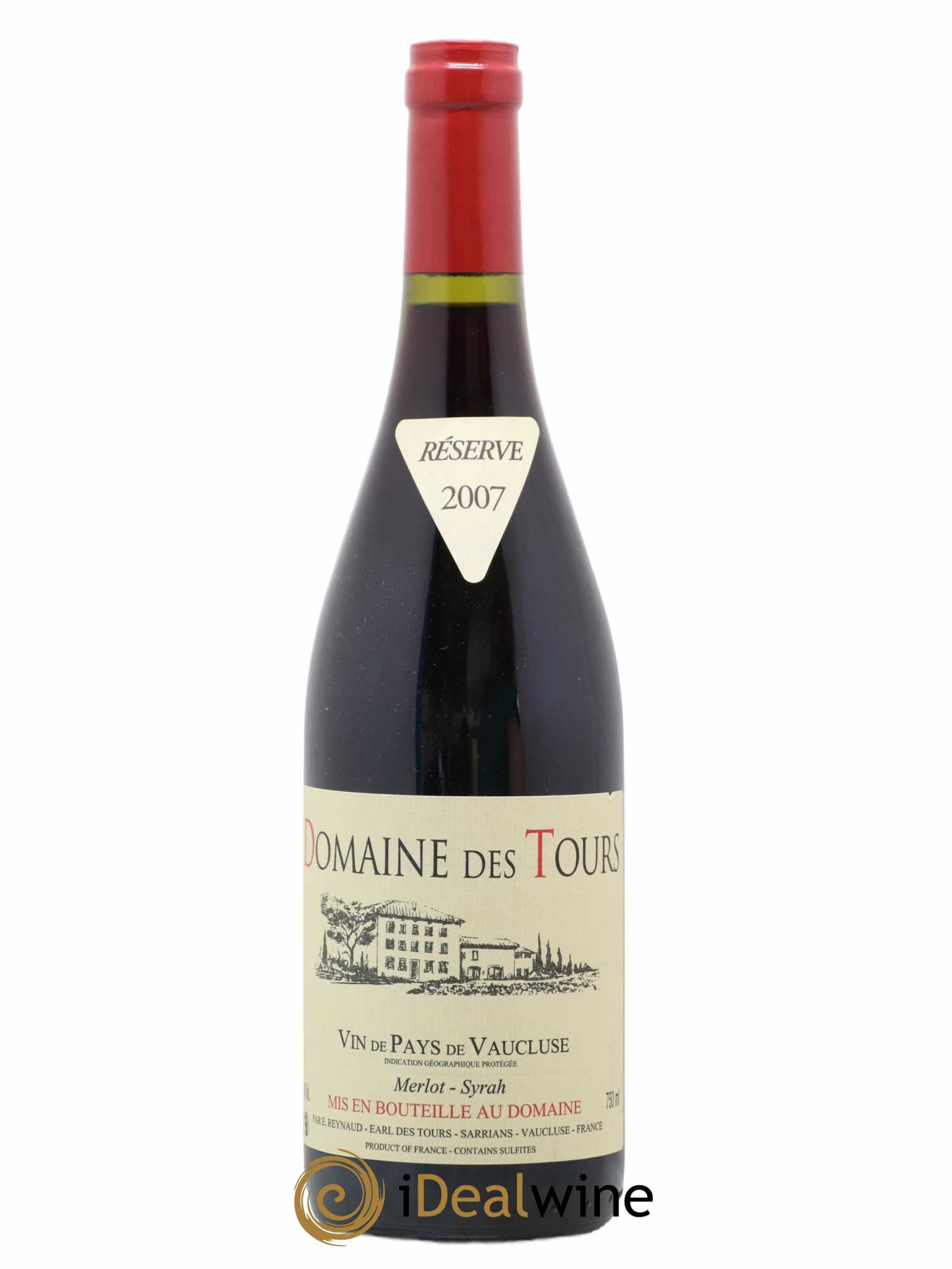 Vaucluse Domaine des Tours Merlot-Syrah Emmanuel Reynaud 2007 - Lot de 1 bouteille - 0