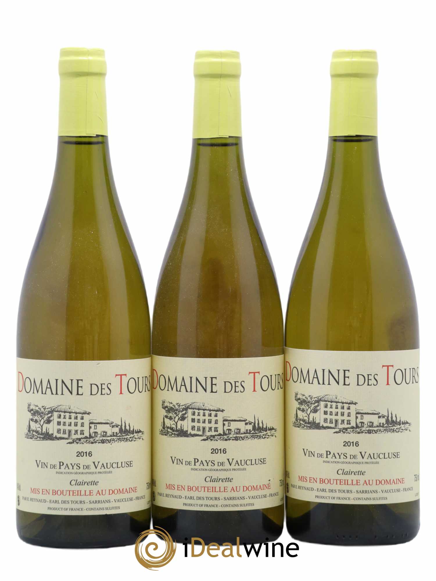 Vaucluse (Vin de Pays de Vaucluse) Domaine des Tours Emmanuel Reynaud Clairette 2016 - Lot de 3 bouteilles - 0