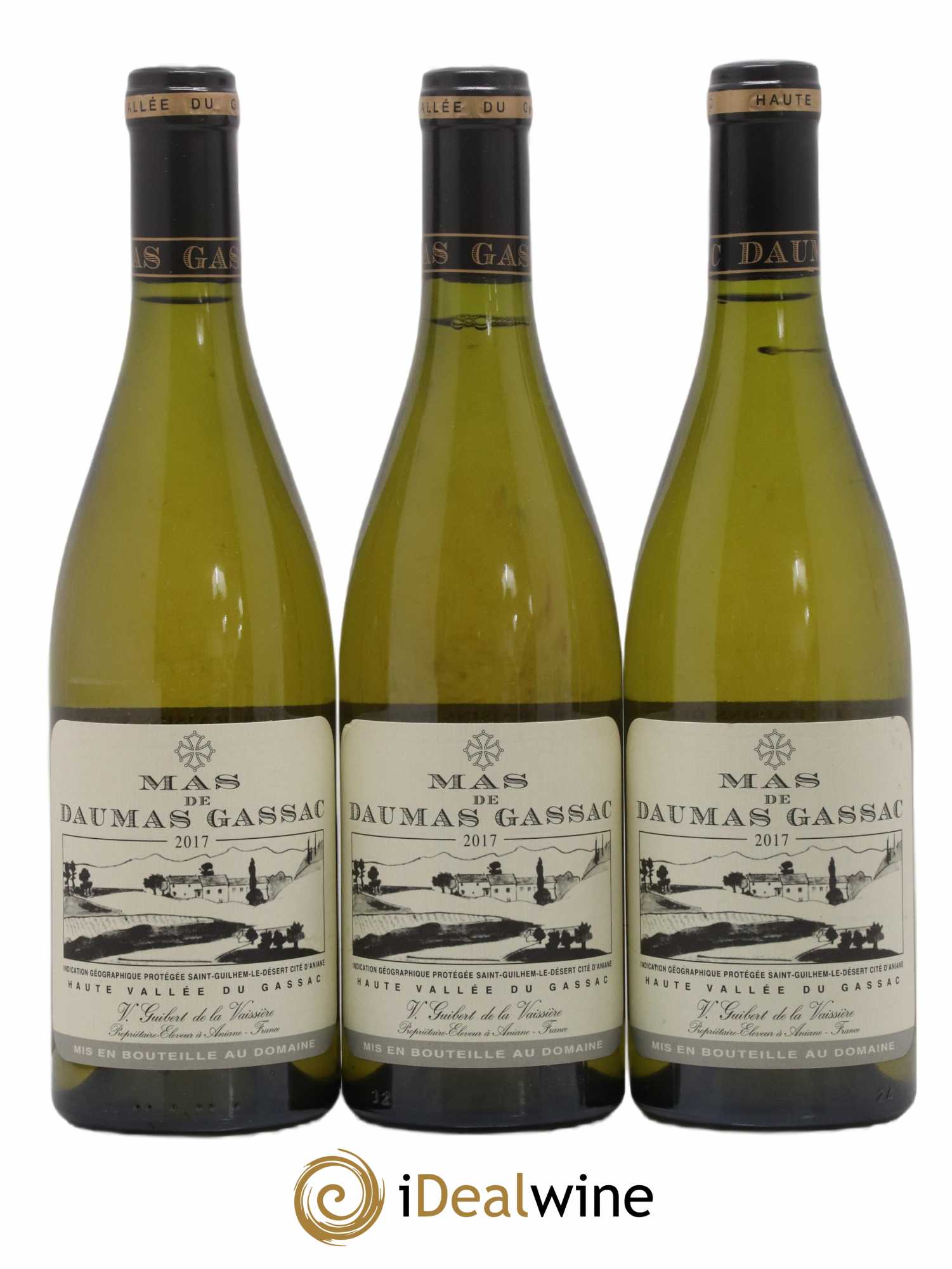 Saint-Guilhem-le-Désert - Cité d'Aniane Mas Daumas Gassac Famille Guibert de La Vaissière 2017 - Lot de 3 bouteilles - 0