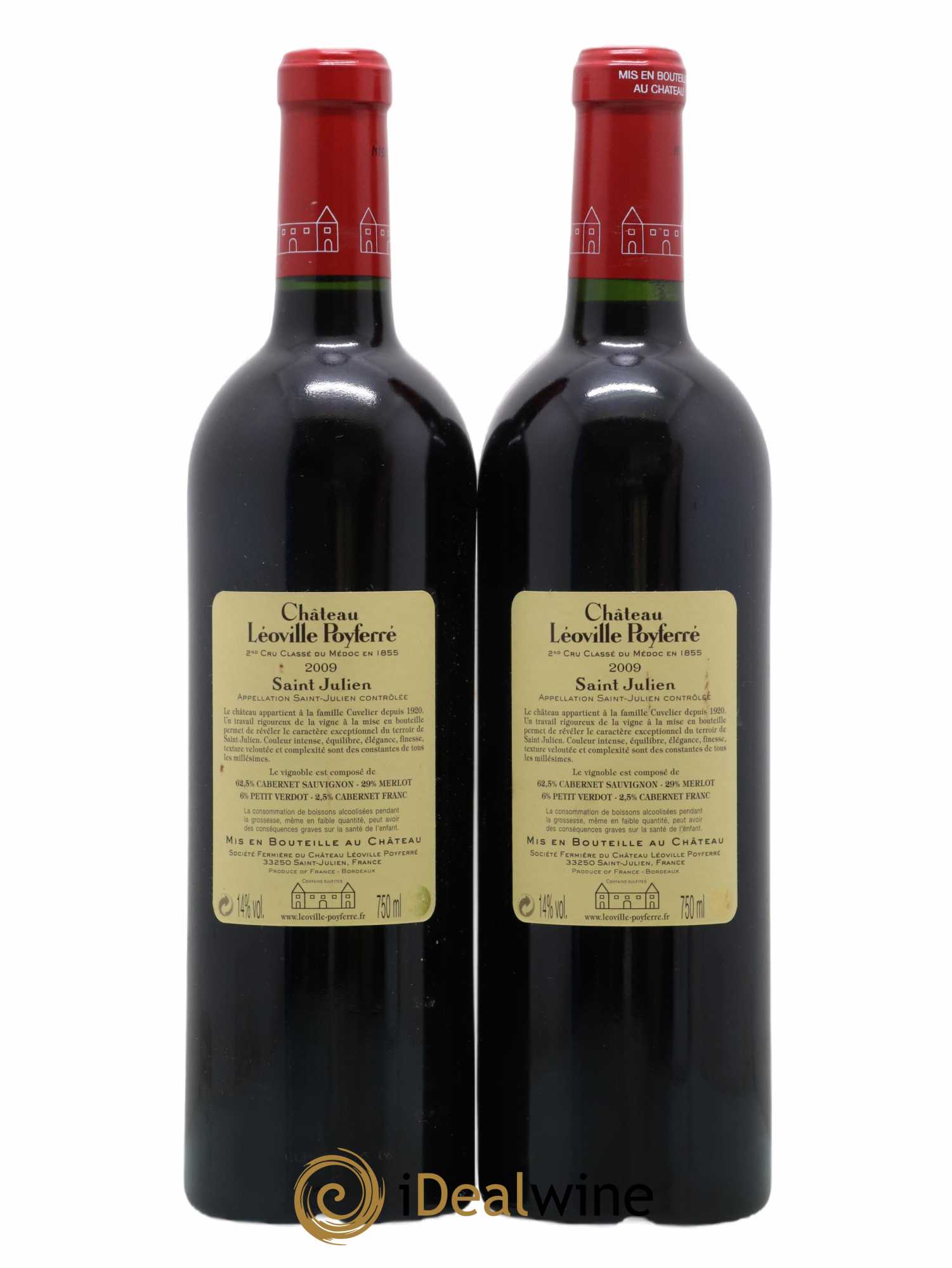Château Léoville Poyferré 2ème Grand Cru Classé 2009 - Lot de 2 bouteilles - 1