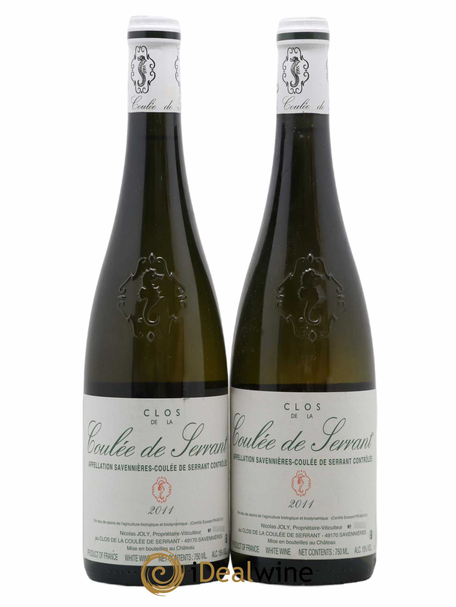 Savennières Clos de la Coulée de Serrant Vignobles de la Coulée de Serrant - Nicolas Joly 2011 - Lot de 2 bouteilles - 0