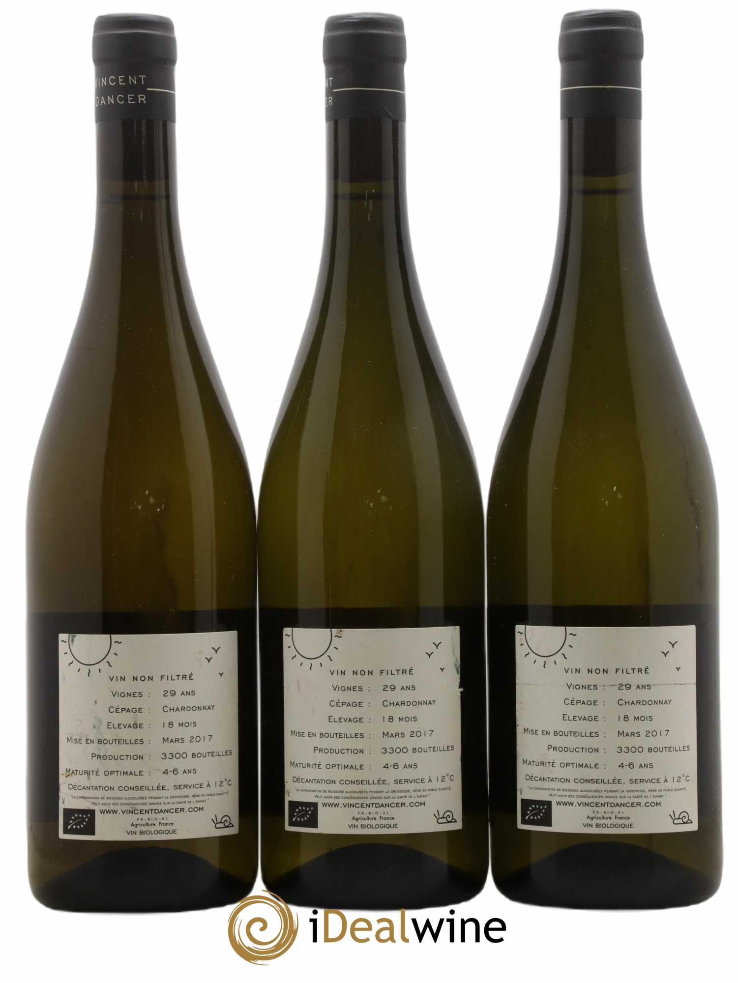 Meursault Les Corbins Vincent Dancer 2015 - Lot de 3 bouteilles - 1