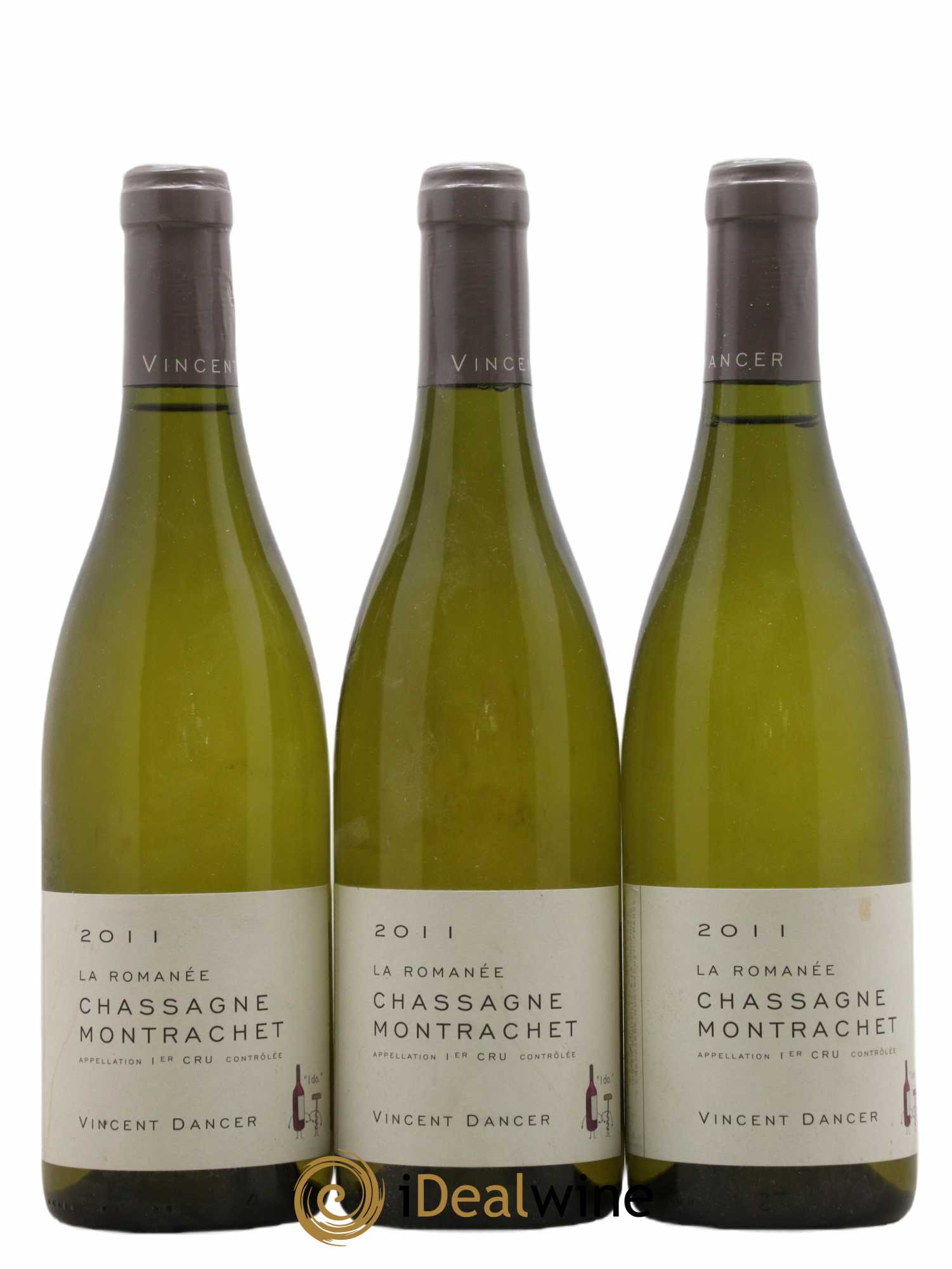 Chassagne-Montrachet 1er Cru La Romanée Vincent Dancer 2011 - Lot of 3 bottles - 0