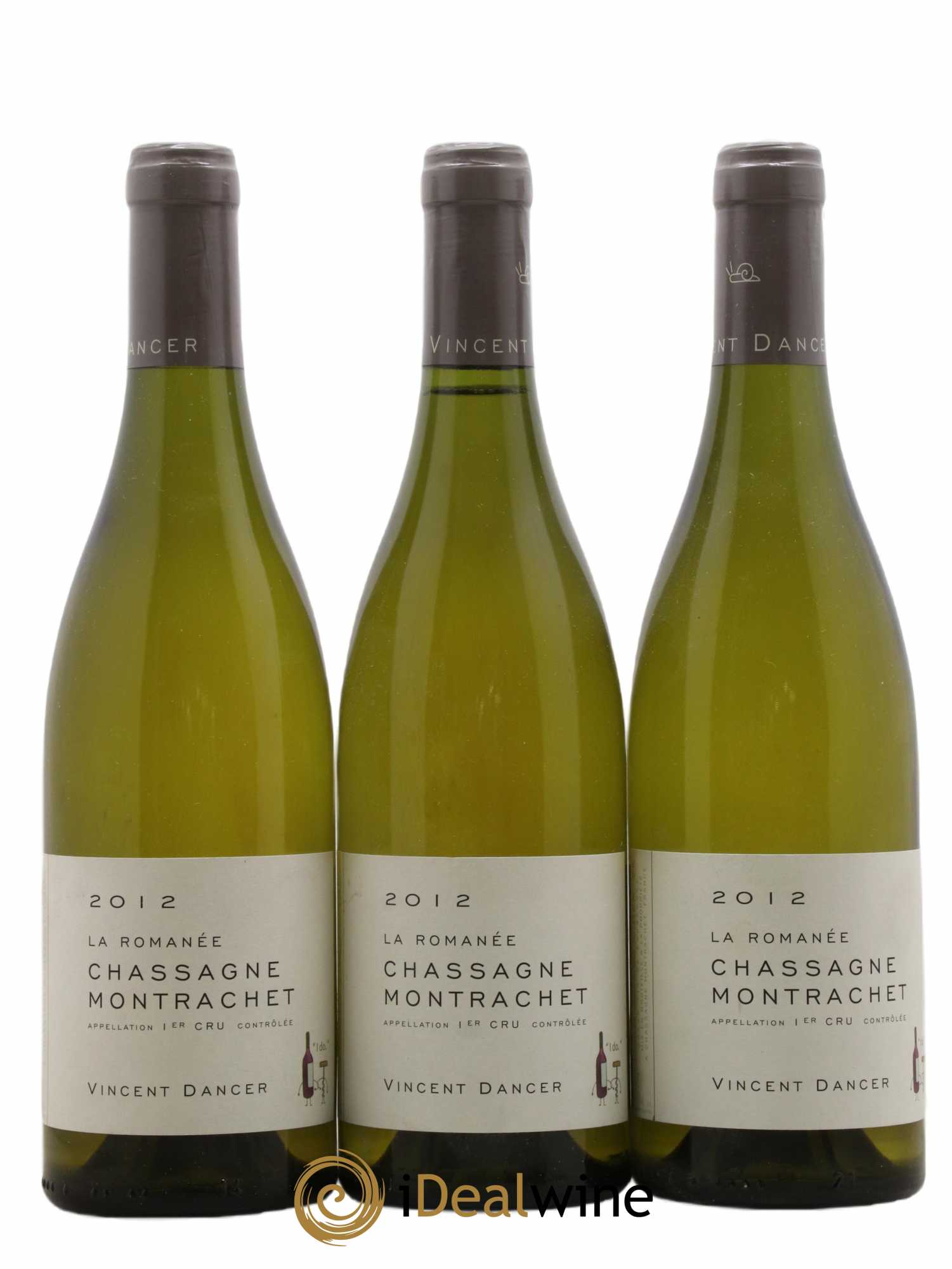 Chassagne-Montrachet 1er Cru La Romanée Vincent Dancer 2012 - Lot of 3 bottles - 0