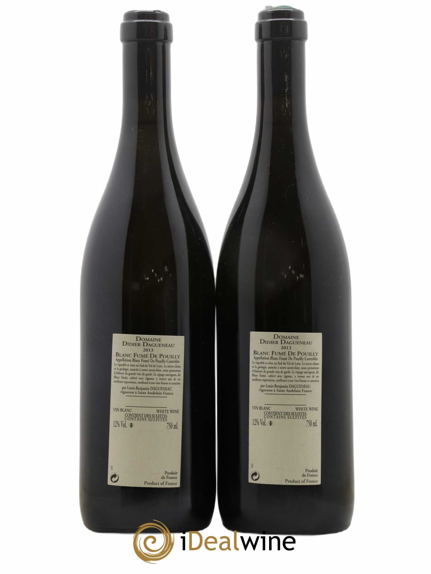 Pouilly-Fumé Blanc Fumé de Pouilly Dagueneau (Domaine Didier - Louis-Benjamin) 2013 - Lot de 2 bouteilles - 1