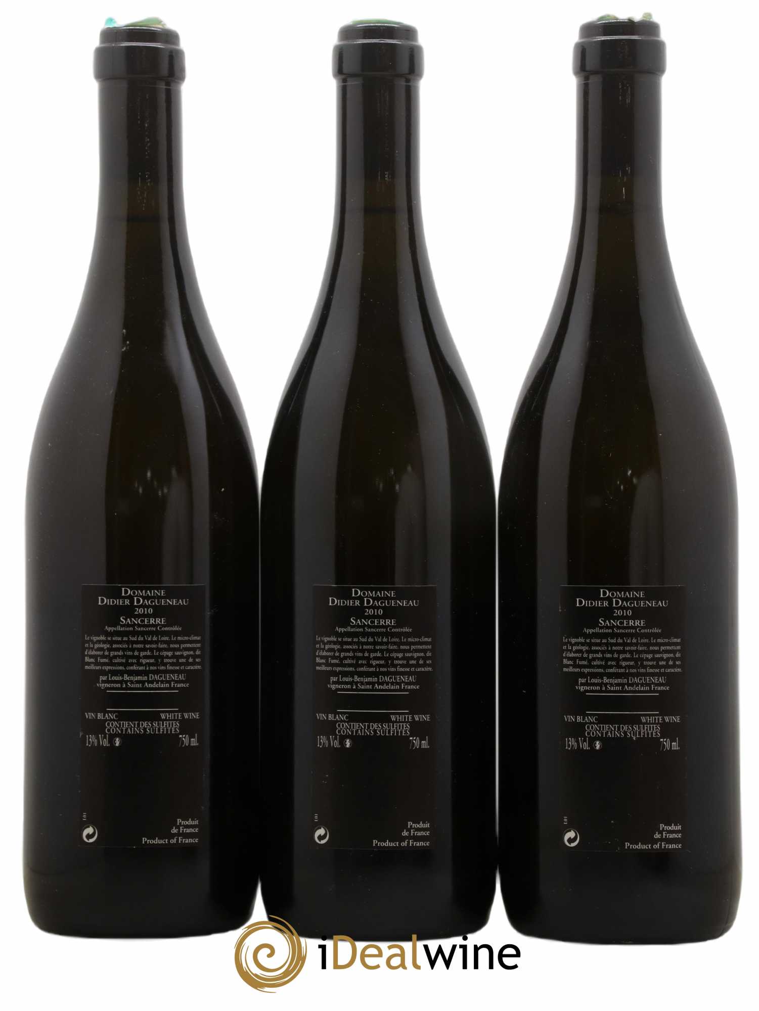 Sancerre Le Mont Damné Chavignol Dagueneau (Domaine Didier - Louis-Benjamin) 2010 - Lot de 3 bouteilles - 1