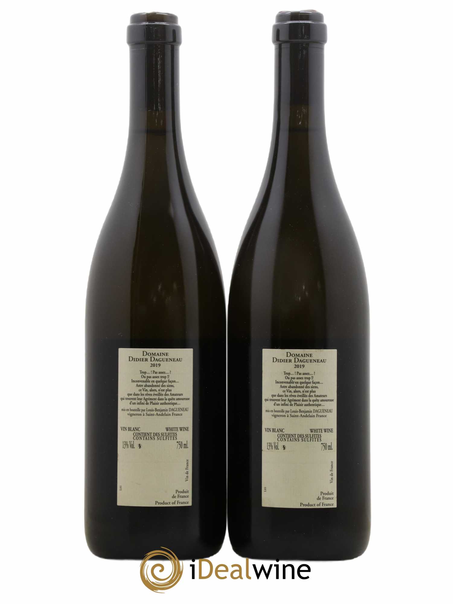 Vin de France Blanc Etc Dagueneau (Domaine Didier - Louis-Benjamin) 2019 - Lot de 2 bouteilles - 1