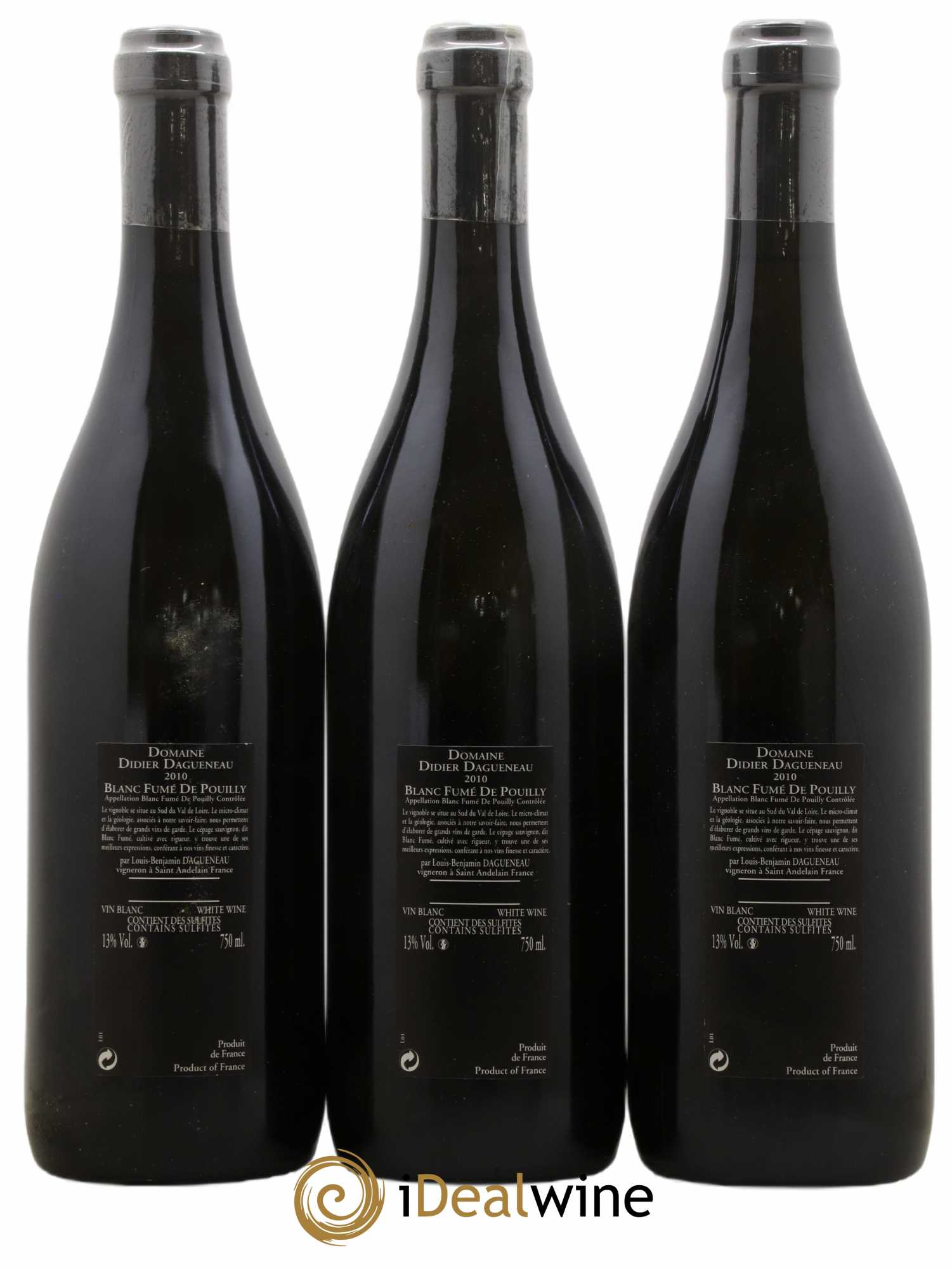 Vin de France (anciennement Pouilly-Fumé) Silex Dagueneau (Domaine Didier - Louis-Benjamin) 2010 - Lot de 3 bouteilles - 1