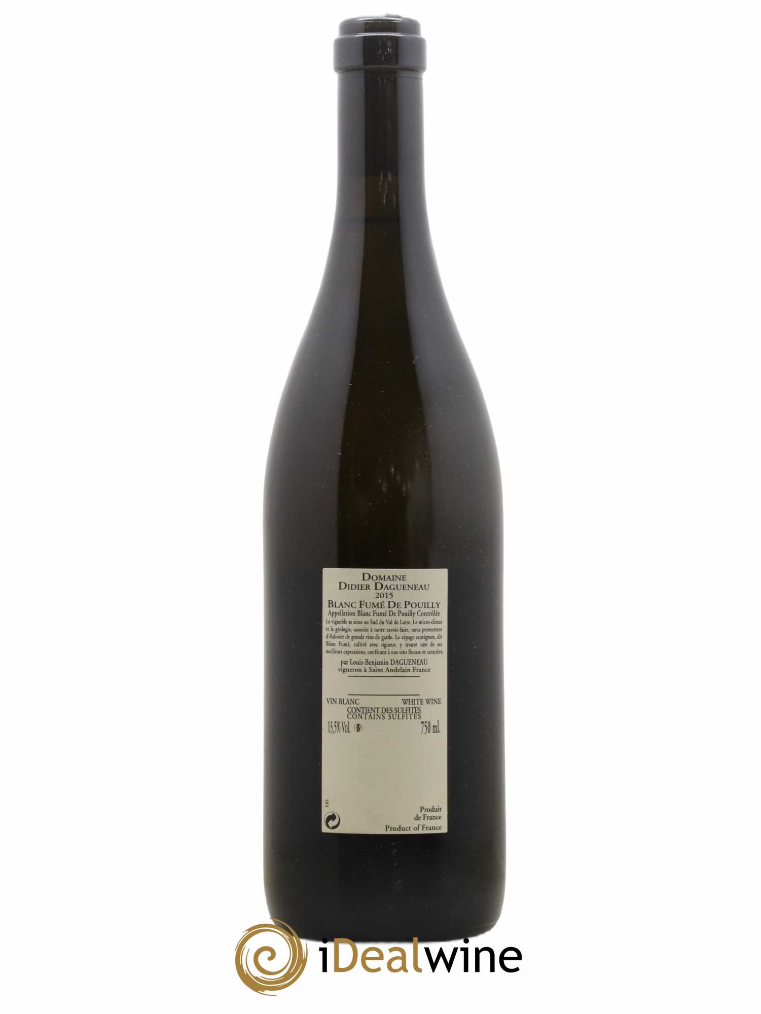 Vin de France (anciennement Pouilly-Fumé) Buisson Renard Dagueneau (Domaine Didier - Louis-Benjamin) 2015 - Lot de 1 bouteille - 1
