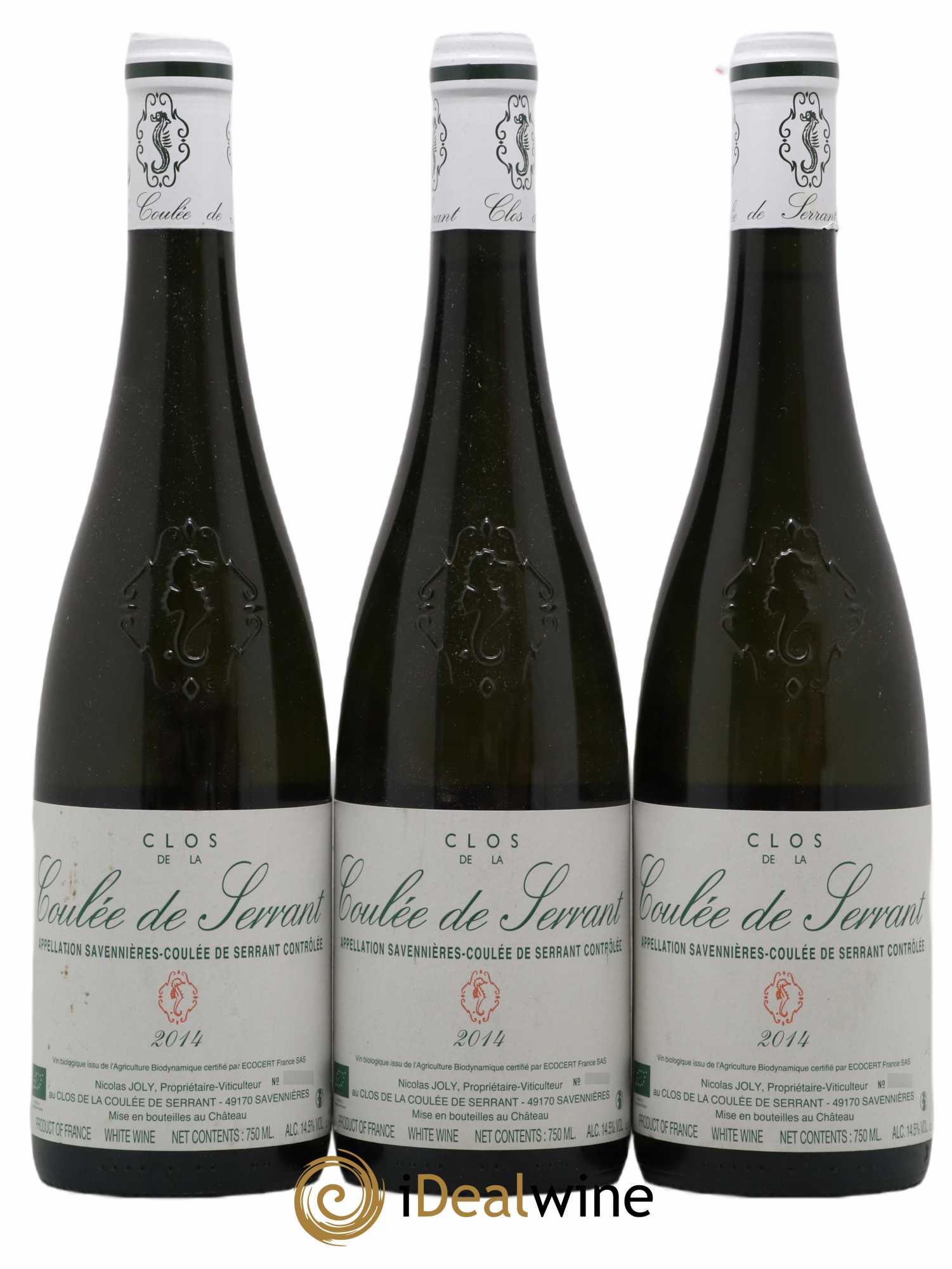 Savennières Clos de la Coulée de Serrant Vignobles de la Coulée de Serrant - Nicolas Joly 2014 - Lot de 3 bouteilles - 0