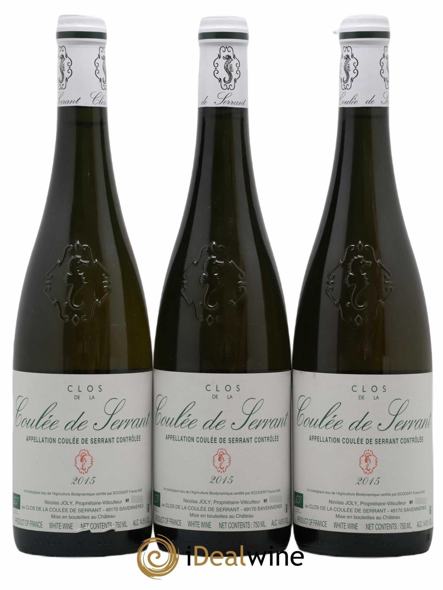 Savennières Clos de la Coulée de Serrant Vignobles de la Coulée de Serrant - Nicolas Joly 2015 - Lot de 3 bouteilles - 0